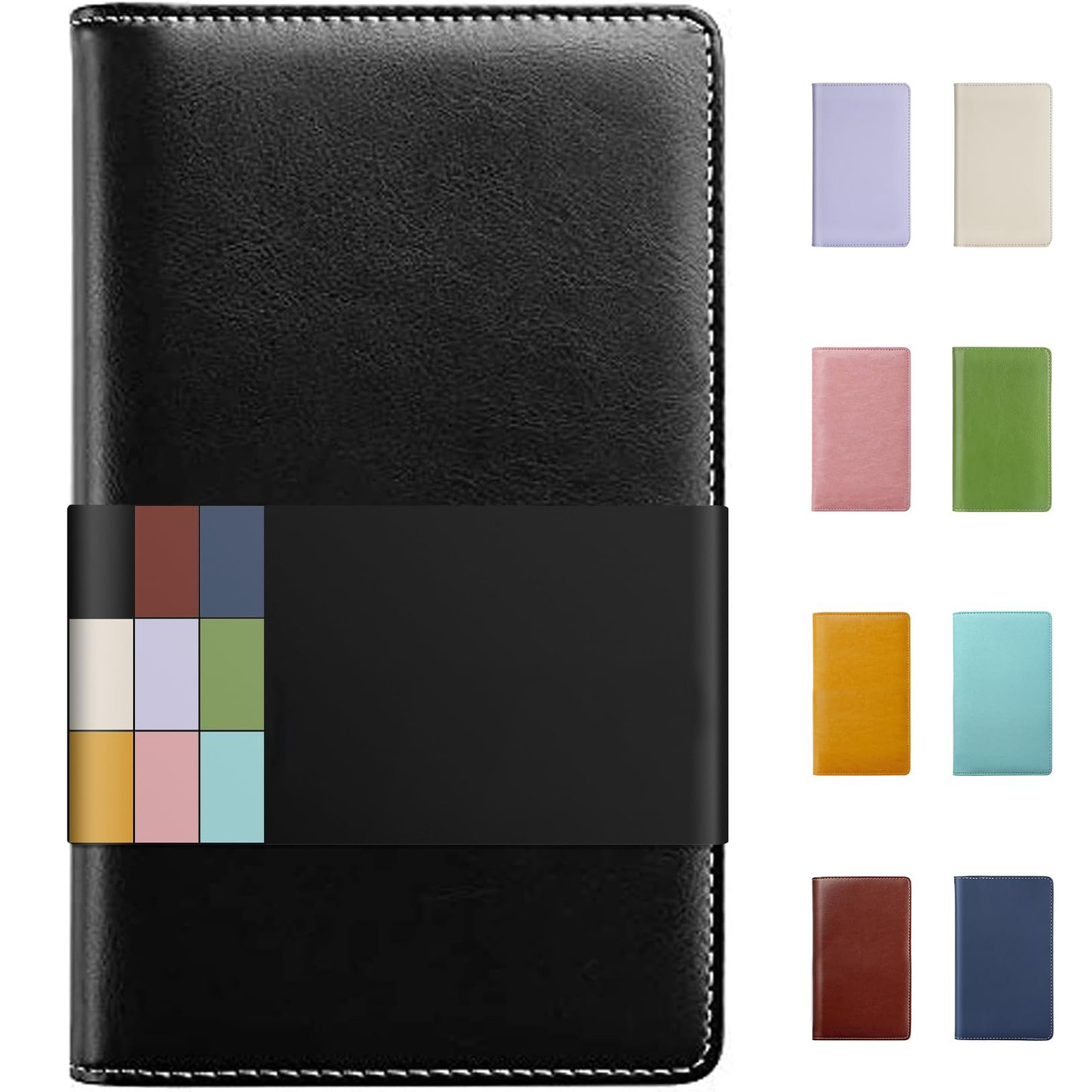 Credit Card Holder, 240 Pocket Leather Book, Professional, Black