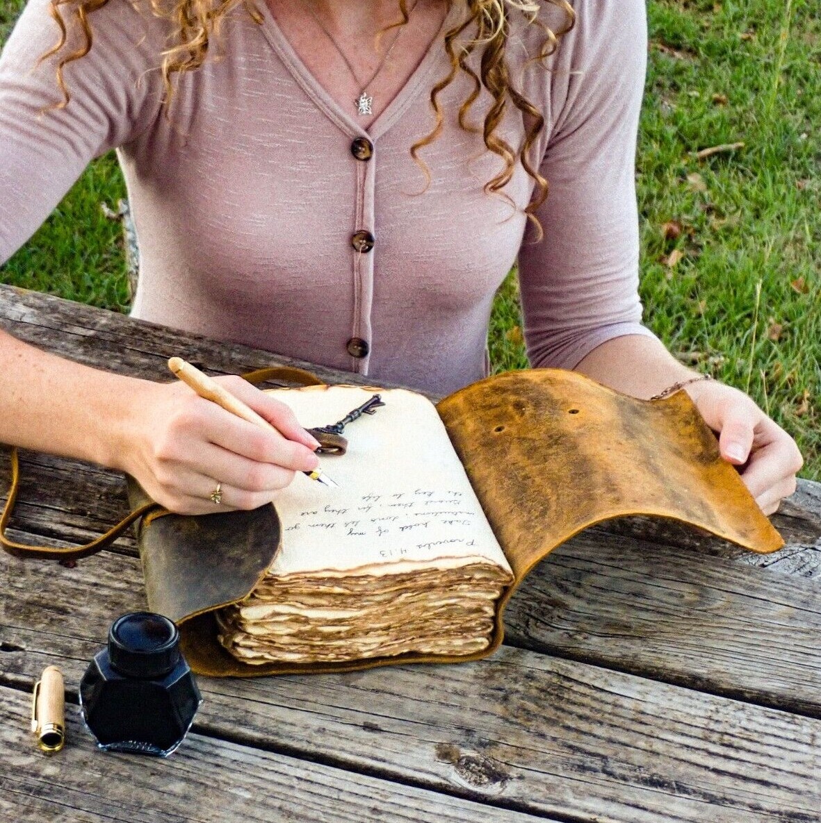 US Notebook with Lock – Vintage Leather Journal – Handmade Cotton Paper Diary
