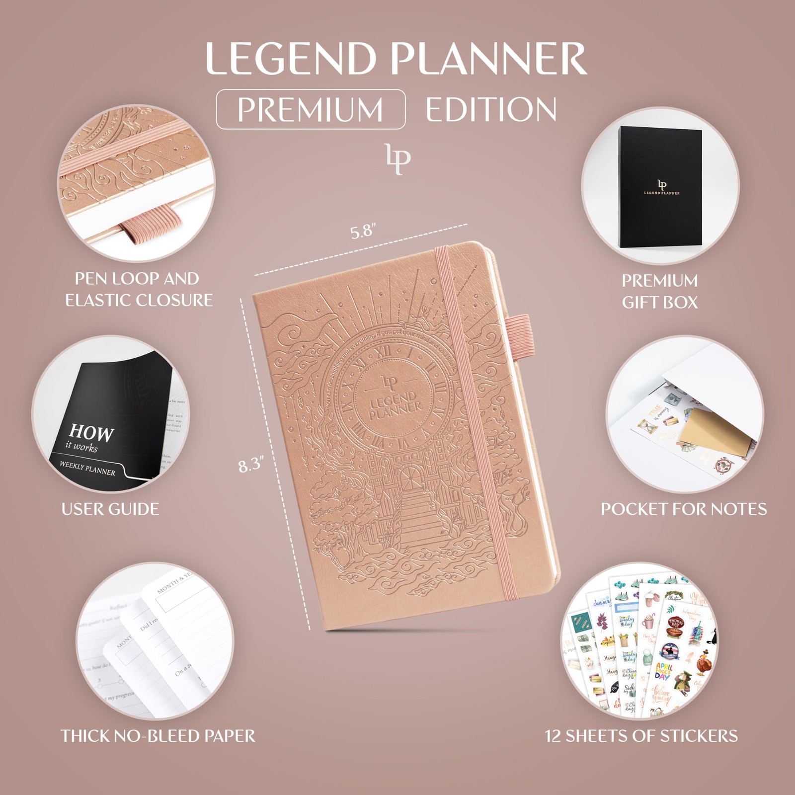 Legend Weekly Planner Premium – Undated Weekly, Monthly & Budget Planner – Li…