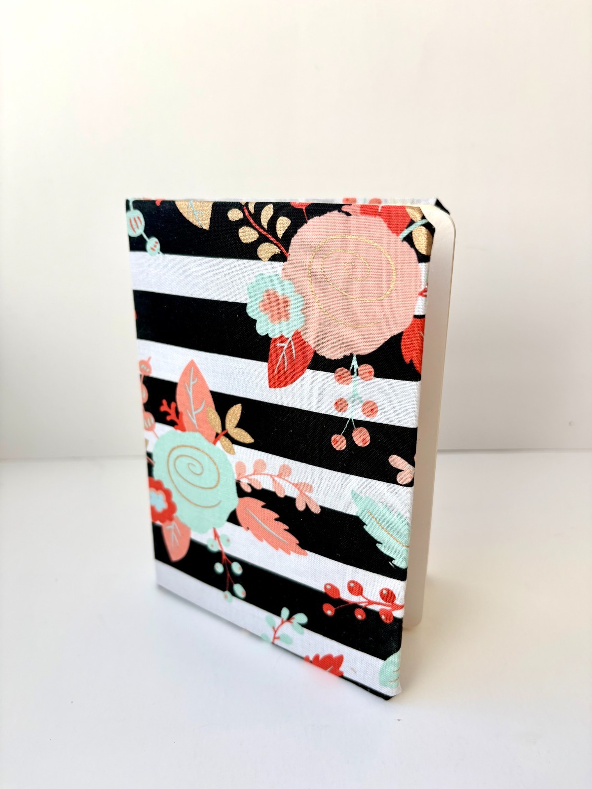 Floral Fabric Hardcover Journal 5×7 | Lined Blank Notebook | Cute Aesthetic Writ