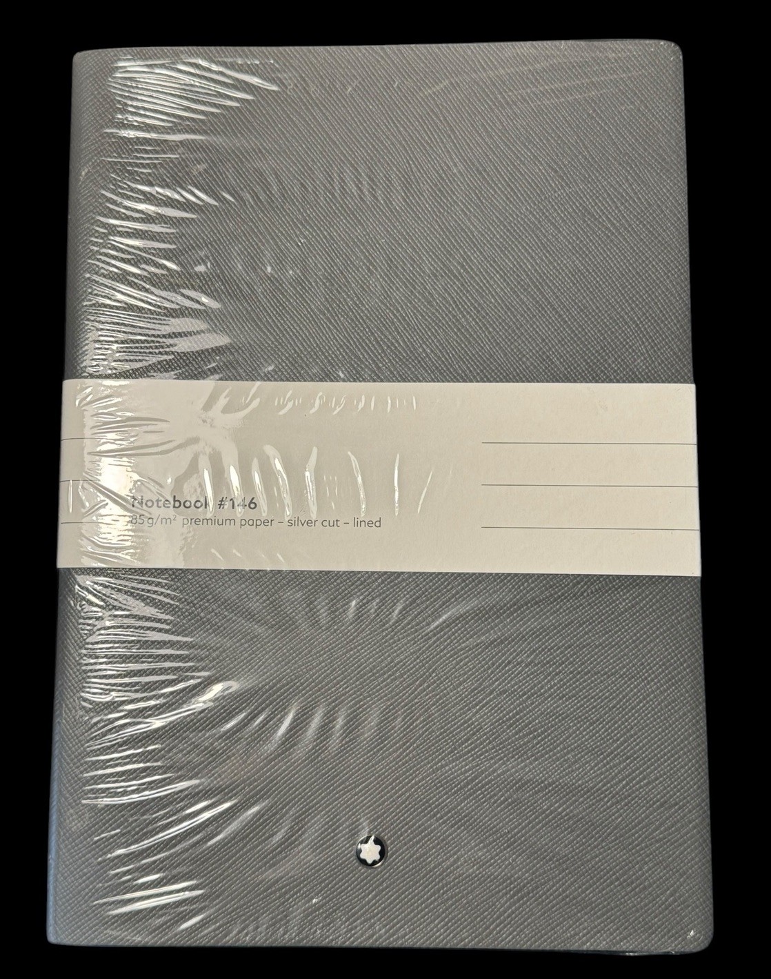 Montblanc Fine Stationery Notebook 146 Silver Cut Lined Sheets Gray Cover M16141