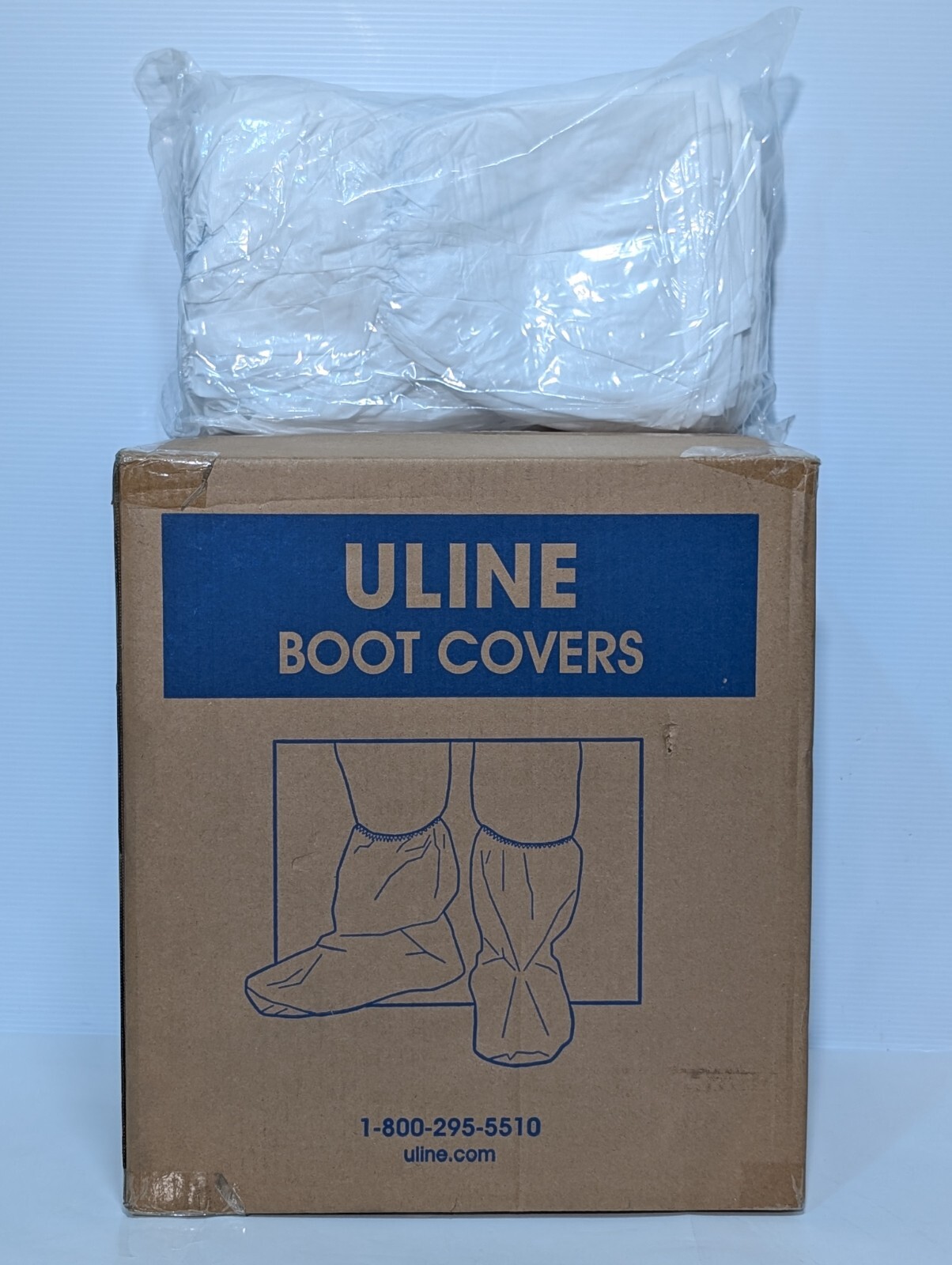 1 Box (Qty 150) Uline S-24020 Skid Resistant Boot Covers, Fit Size 6-11 Boots