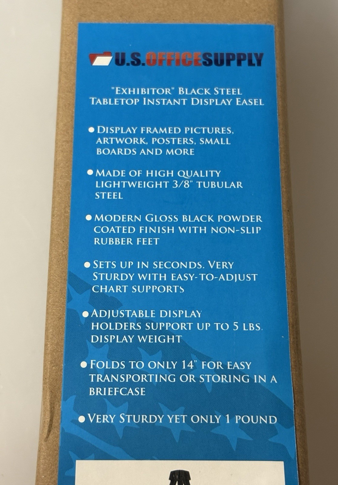 US Office Supply Easel Exhibitor Black Steel Tabletop Instant Display SEALED NEW