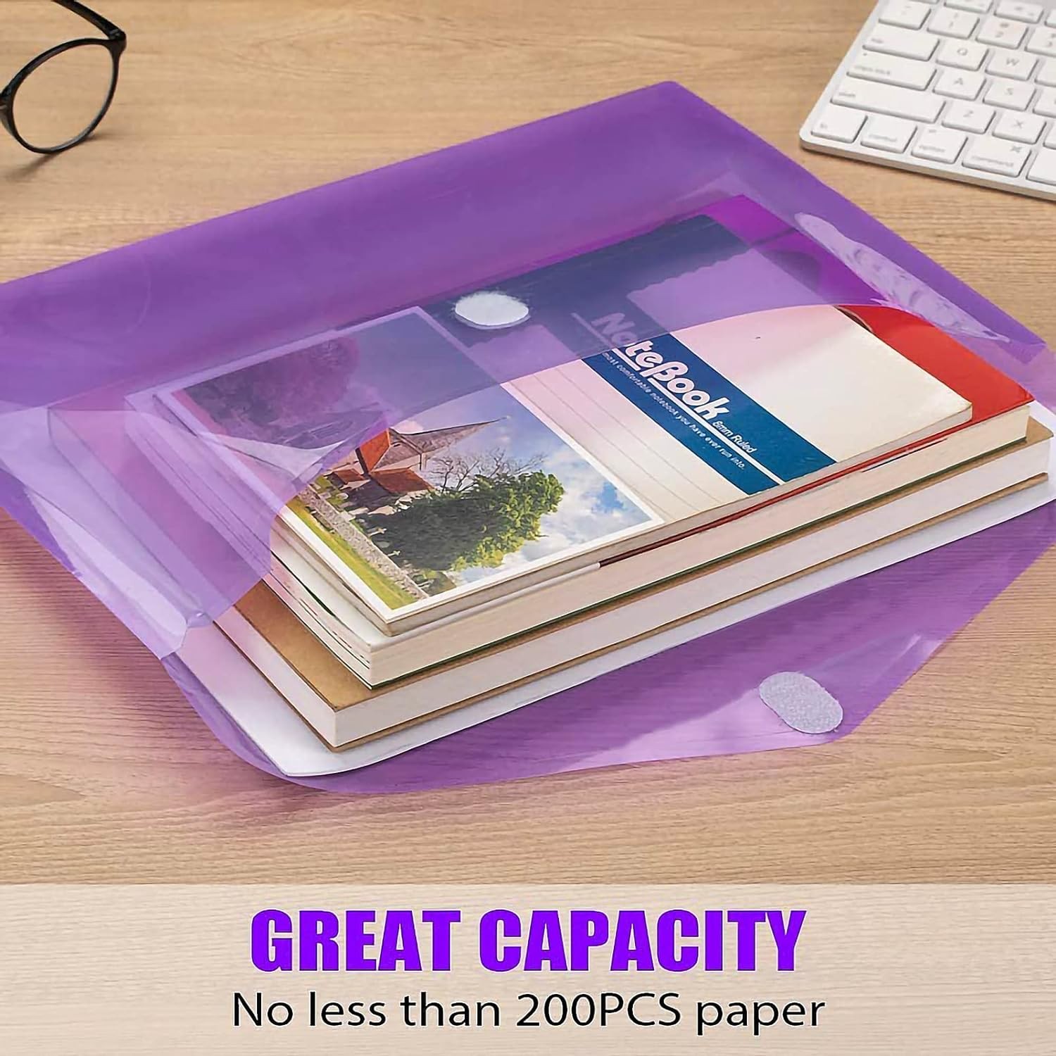 Sooez 12 Pack Plastic Envelopes File Folders, Plastic Folders with Pockets
