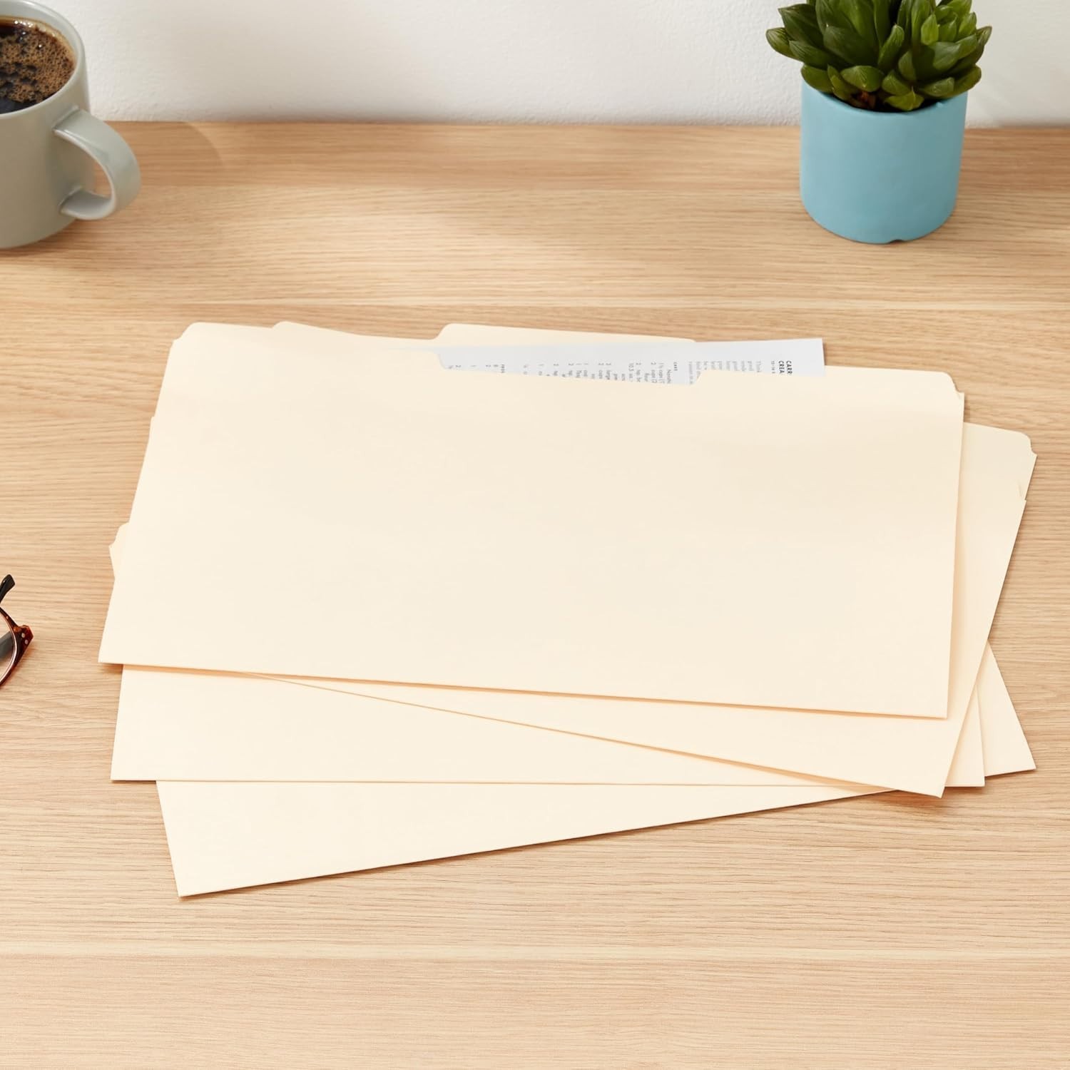 Amazon Basics File Folders 1/3 Cut Tab Letter Size Manila 100 Pack, Legal 8.5×14