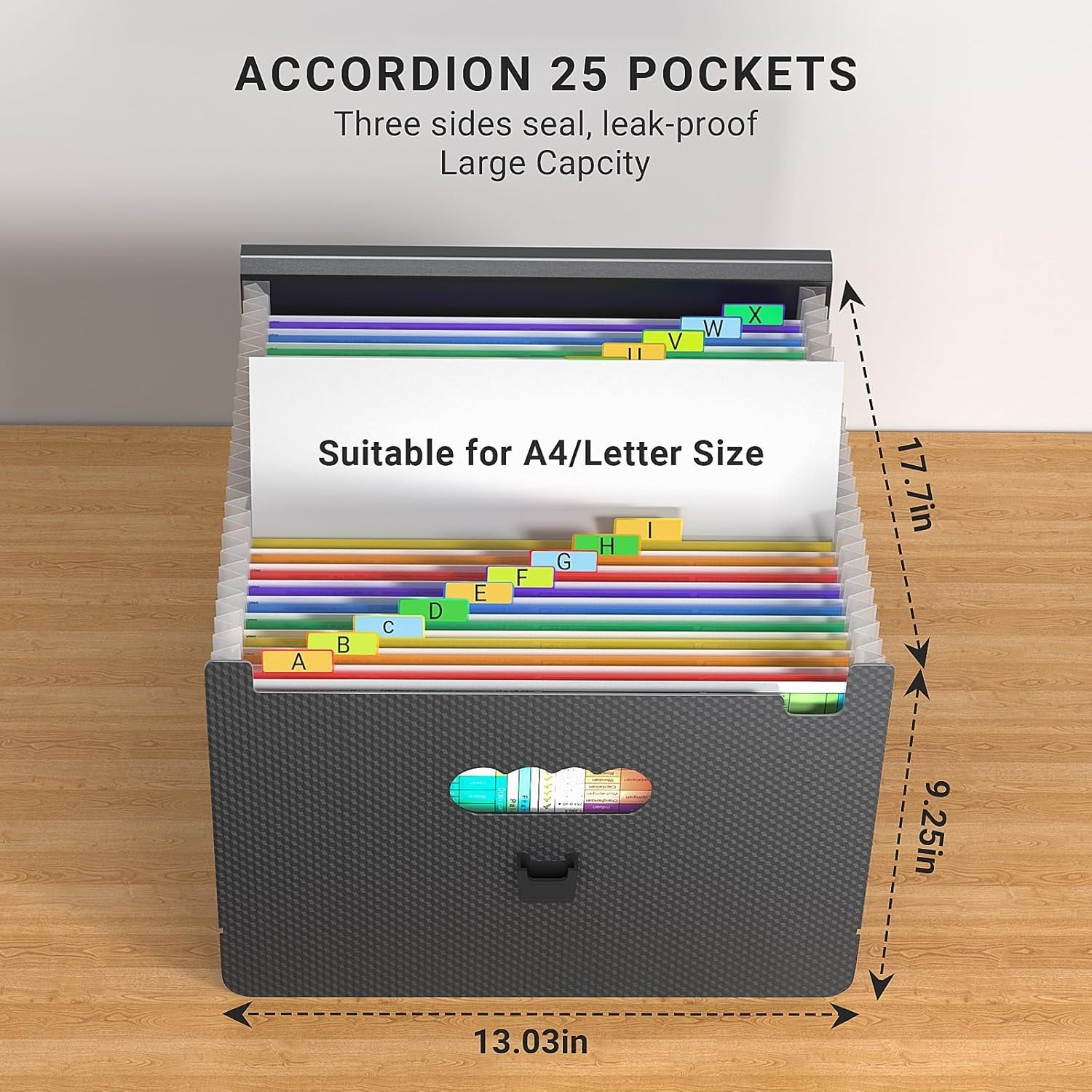 Expanding File Folders,Accordion File Organizer with Handle,25 Pockets Portab…