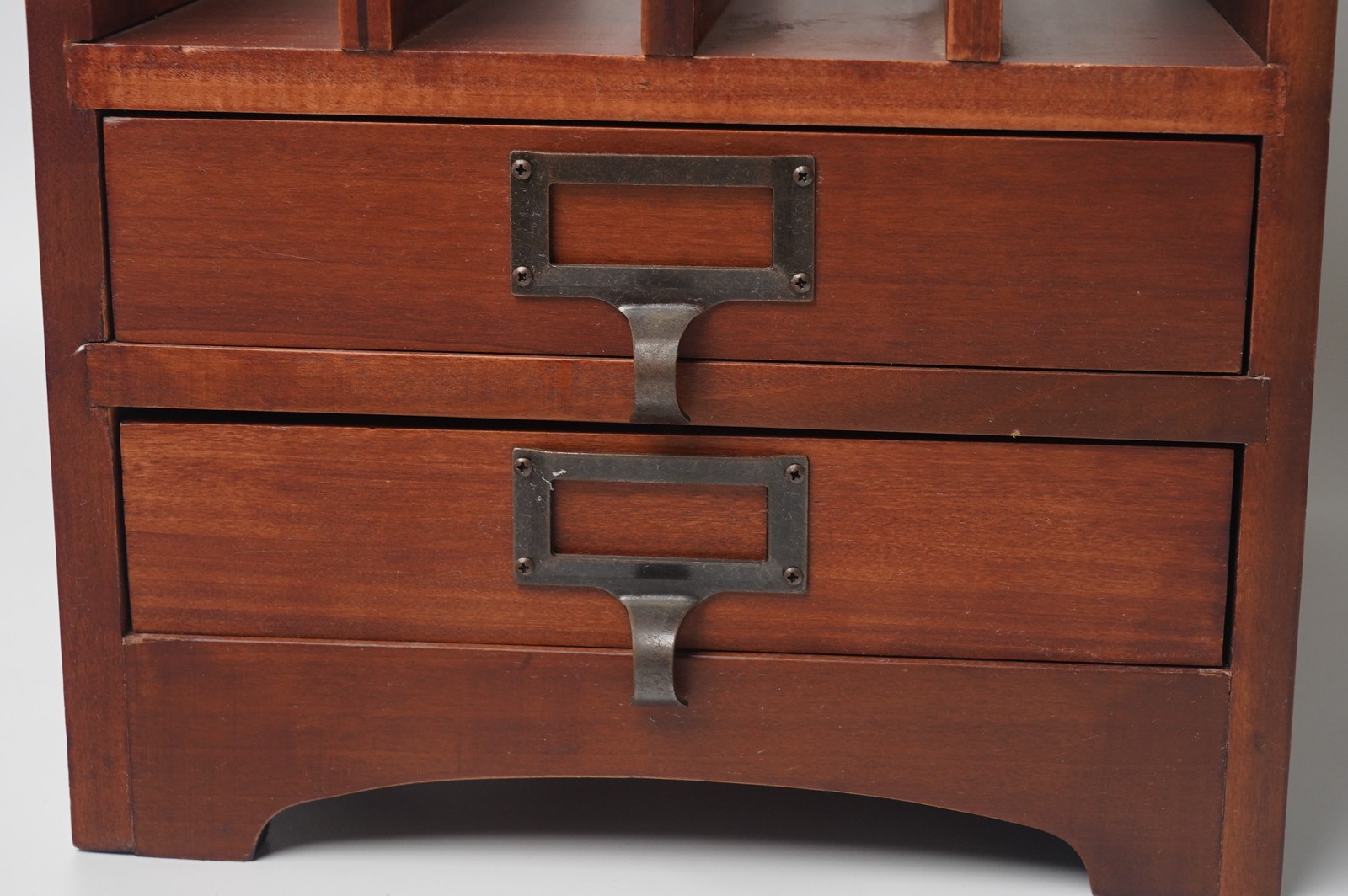 Pottery Barn Thailand Mission Style Wood Desktop Organizer 2 Drawers
