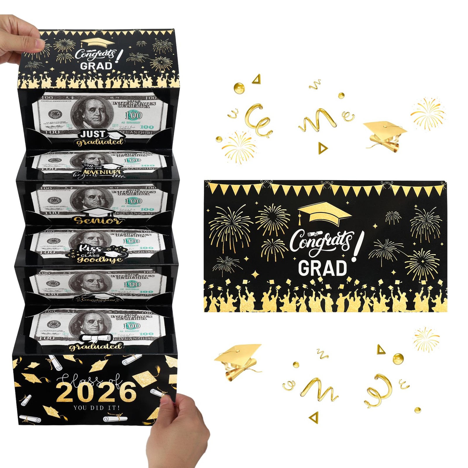 Graduation Money Holder 2026 6 Slots Cash Gifts Card High School College