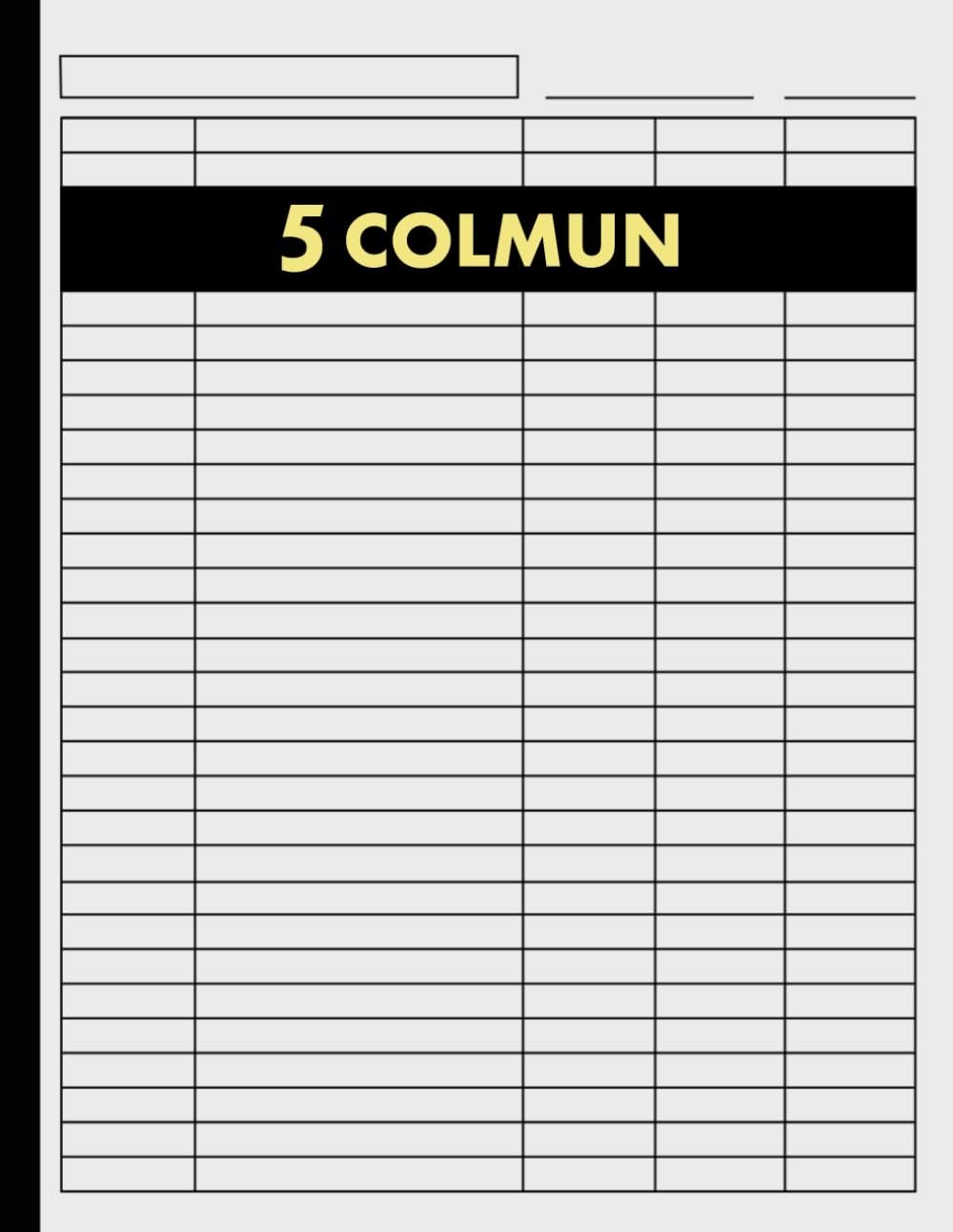Customizable Log Book 5 Column: Five Column Notebook/Columnar Pad/Multipurpos…