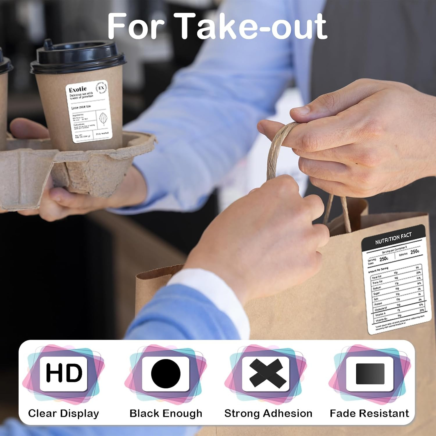 Thermal Labels Compatible for Supvan T50M Pro, Phomemo M110, Label Maker Tape Re
