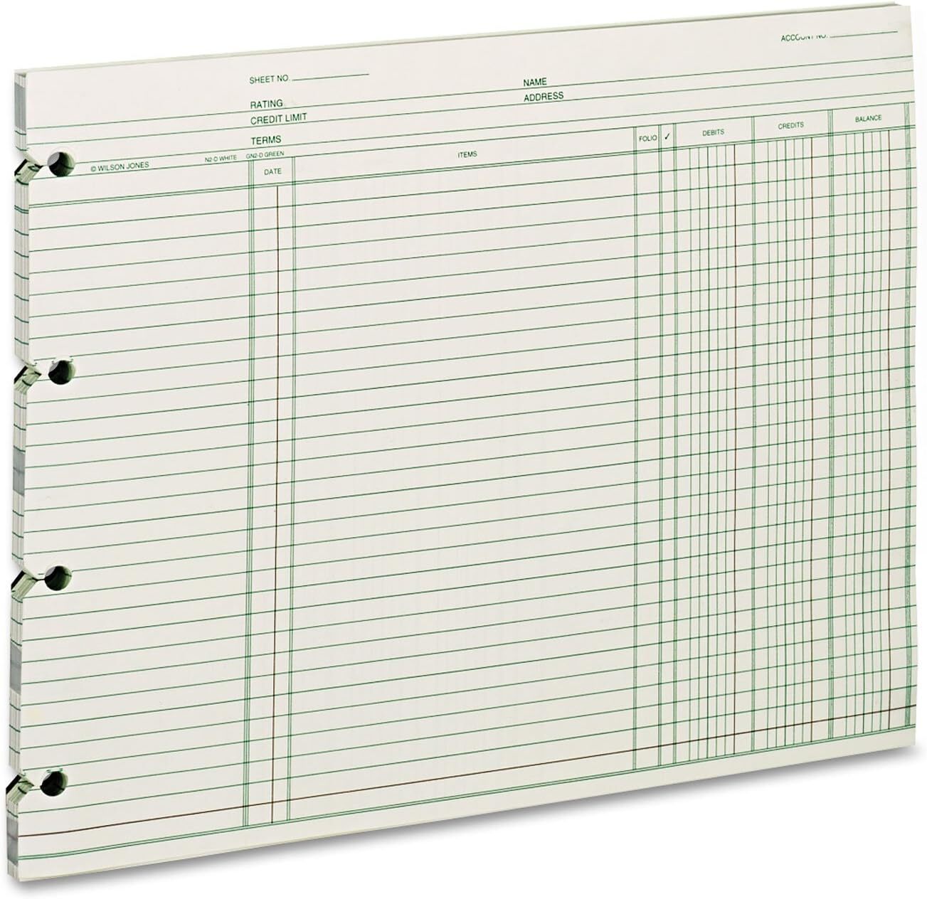 Wilson Jones Green Writing Paper 100 Sheets Heavyweight Both Sides Printed