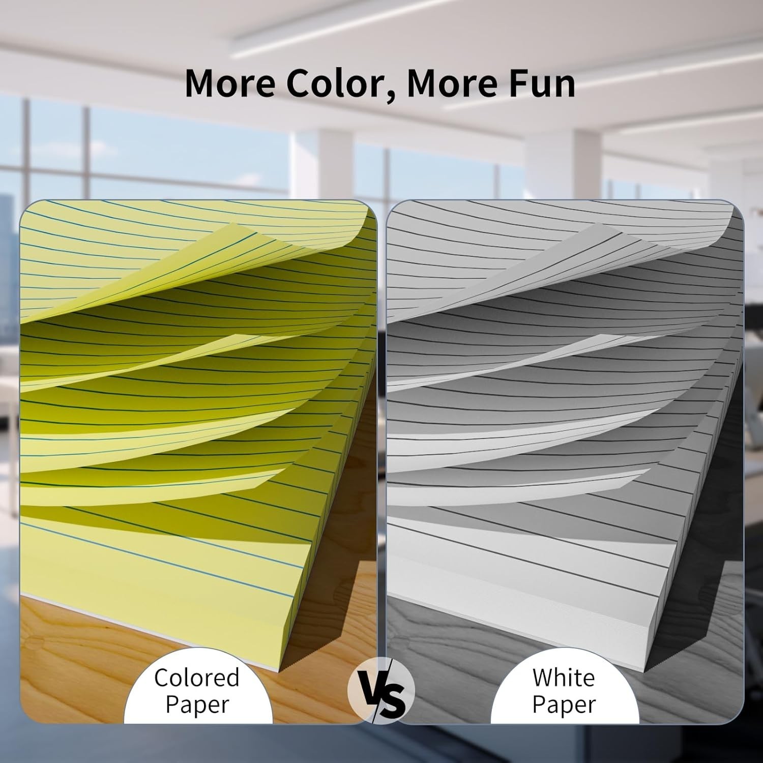 500 Sheets Loose Leaf Paper 8″ x 10.5″ Colored Filler Paper College Ruled 3-H…