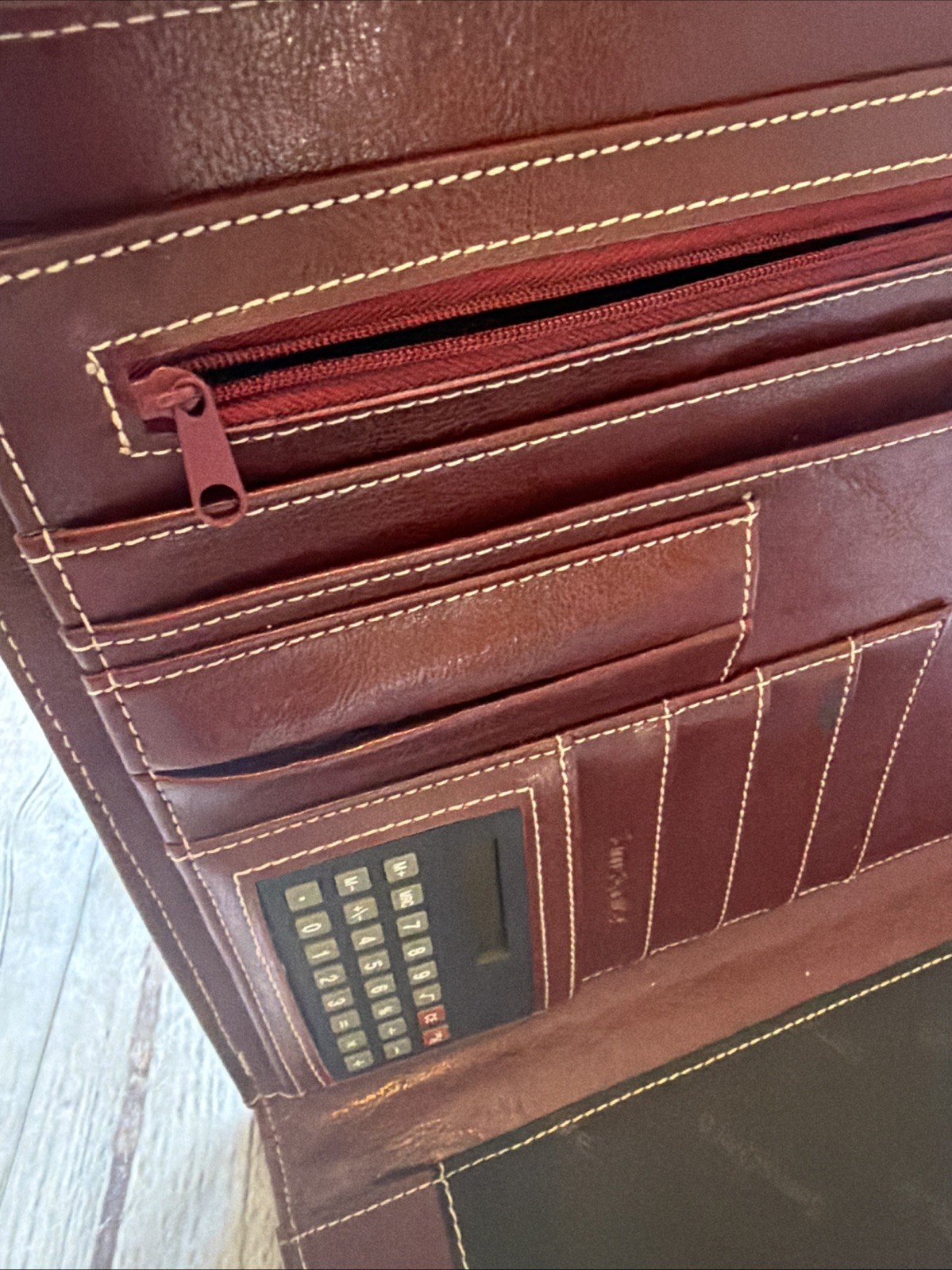 Samsonite Leather Portfolio Legal Pad Folio Burgundy Red Attache Briefbag Binder