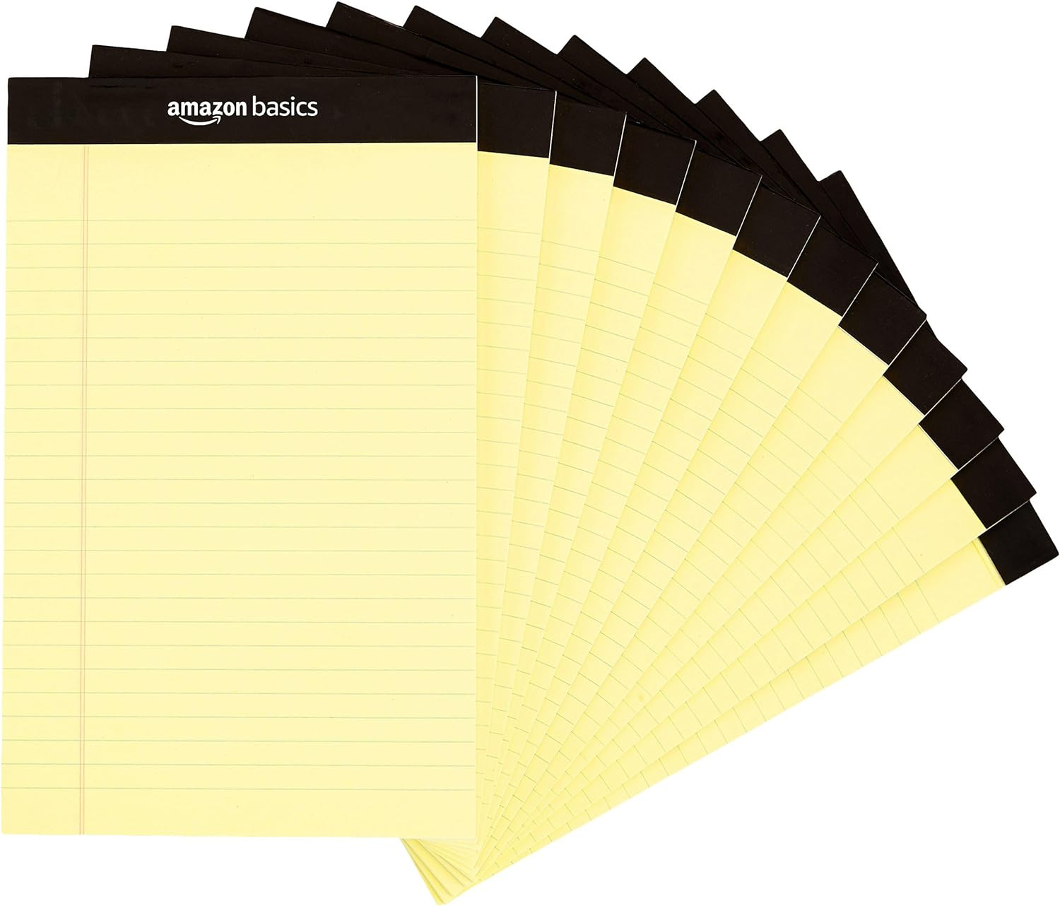 Amazon Basics 50-Sheet Narrow Ruled Lined Writing Note Pad, 5″ X 8″, 12-Pack, Ca