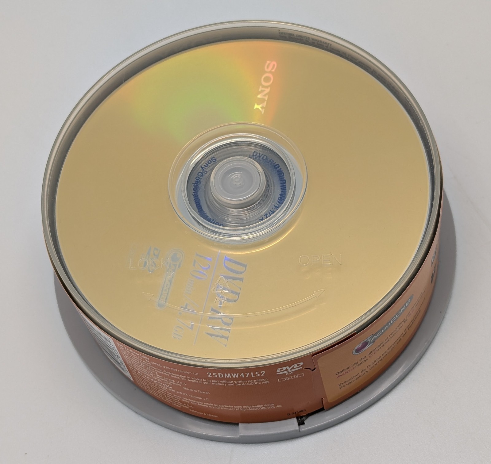 *Opened: 24 Discs Remain* Sony DVD-RW 4.7GB 120Min 1x-2x Blank Rewritable Discs