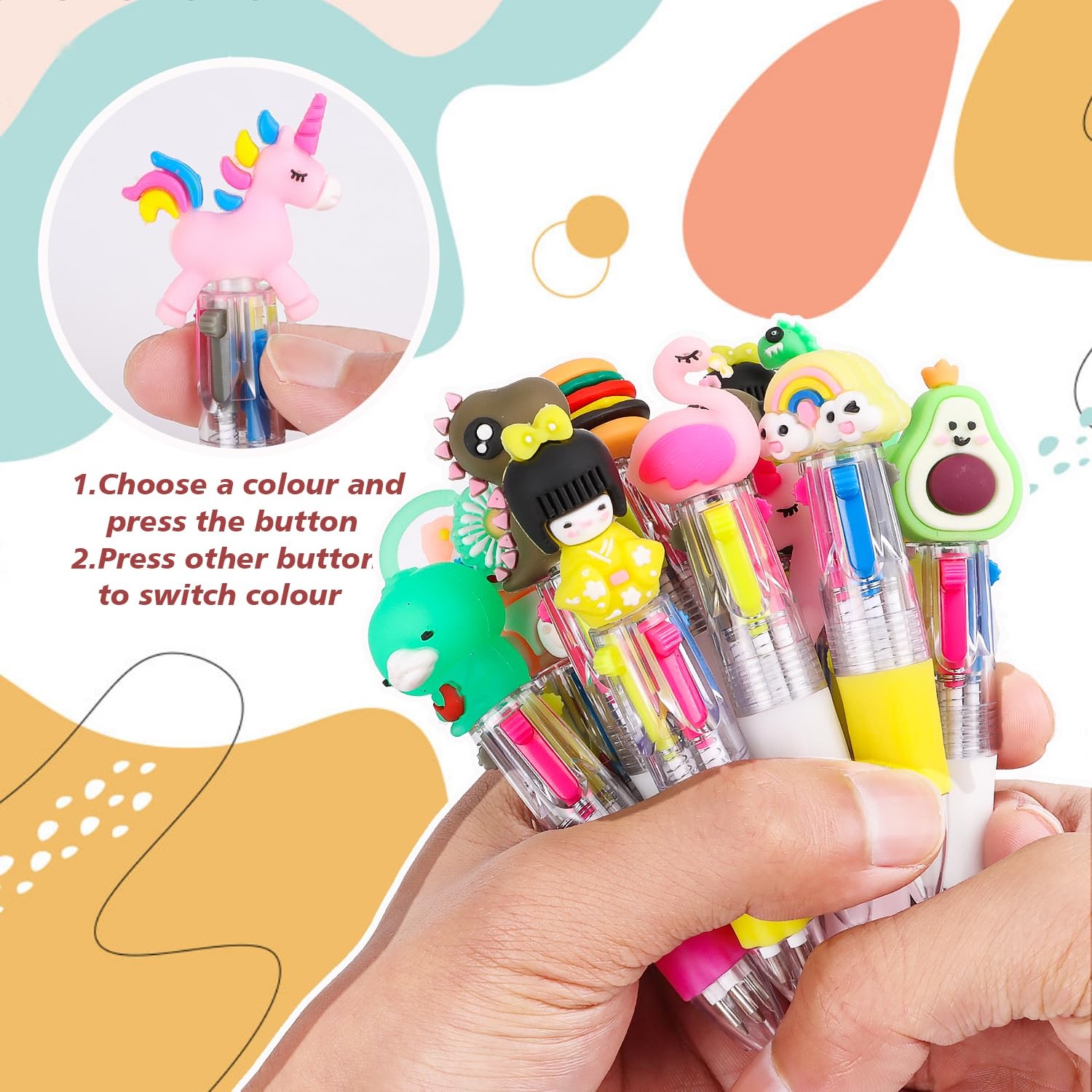 LOKIPA 30 PCS Multicolor Pen in One – 4-in-1 1 Count (Pack of 30),