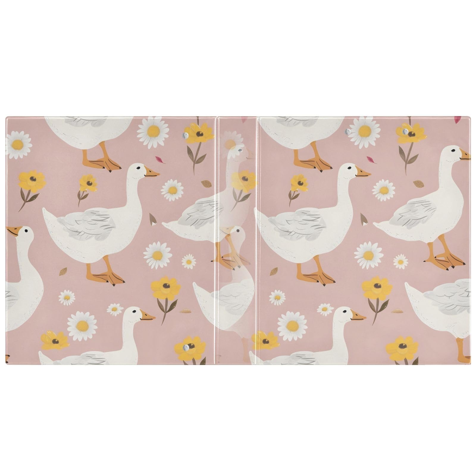 3 Ring Binder Cute Goose on A Pink Girly Background 1.5 Inch Round Rings Hold…