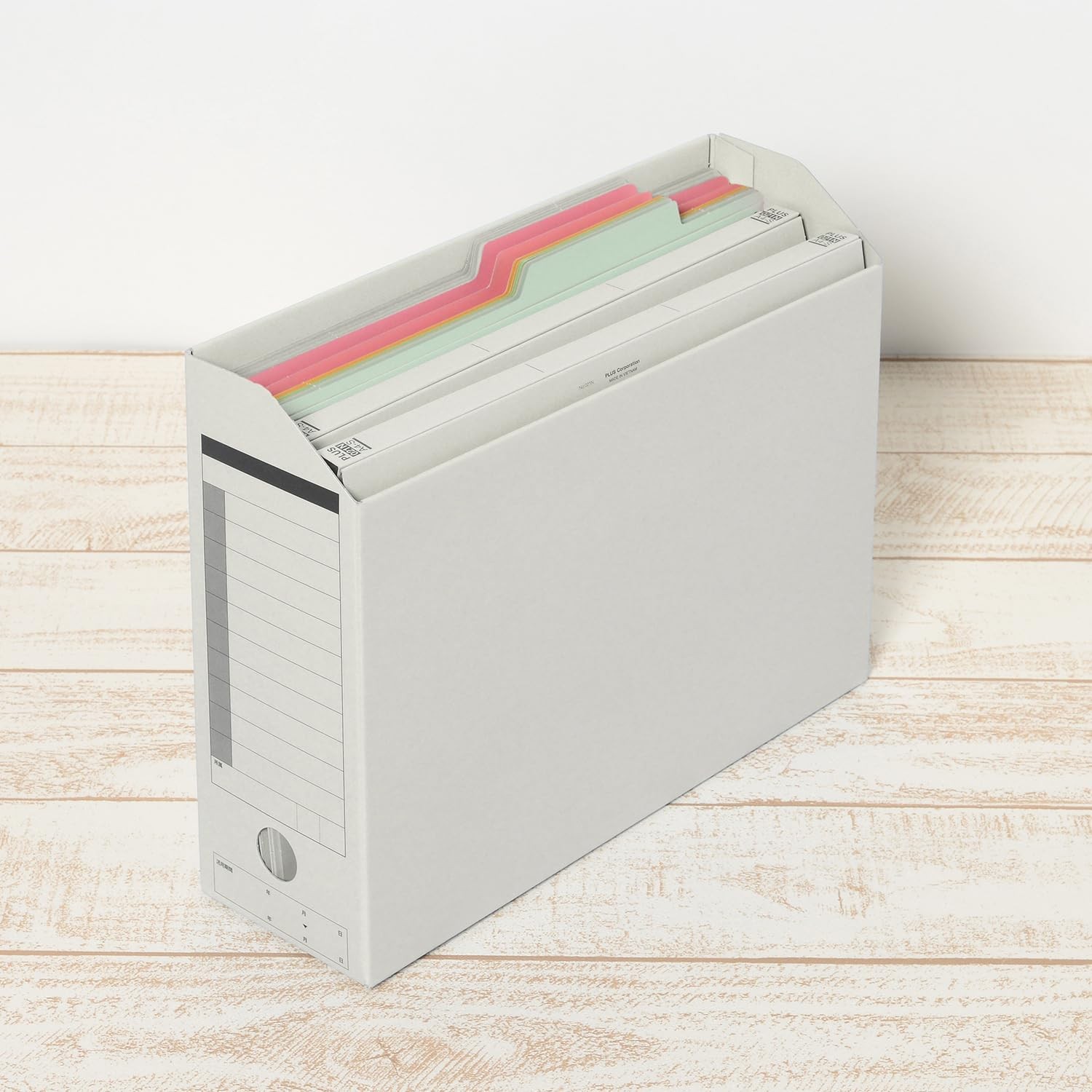 PLUS Individual Folders, Recycled Paper, A4-E, 5-Color Assortment, 5-Set (FL-061