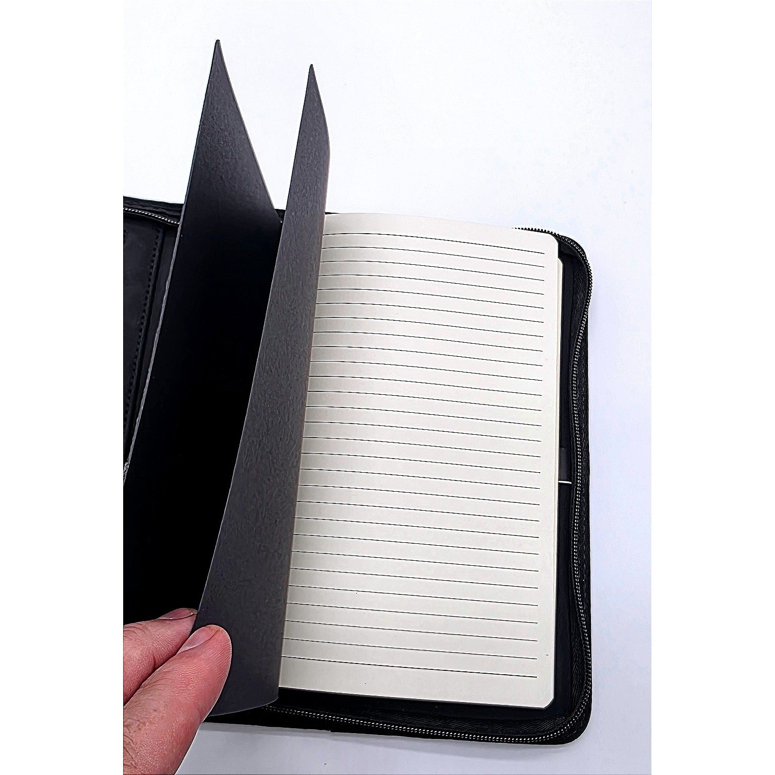 Graber Stockton Wireless Charging Refillable Journal Black Zippered Portfolio
