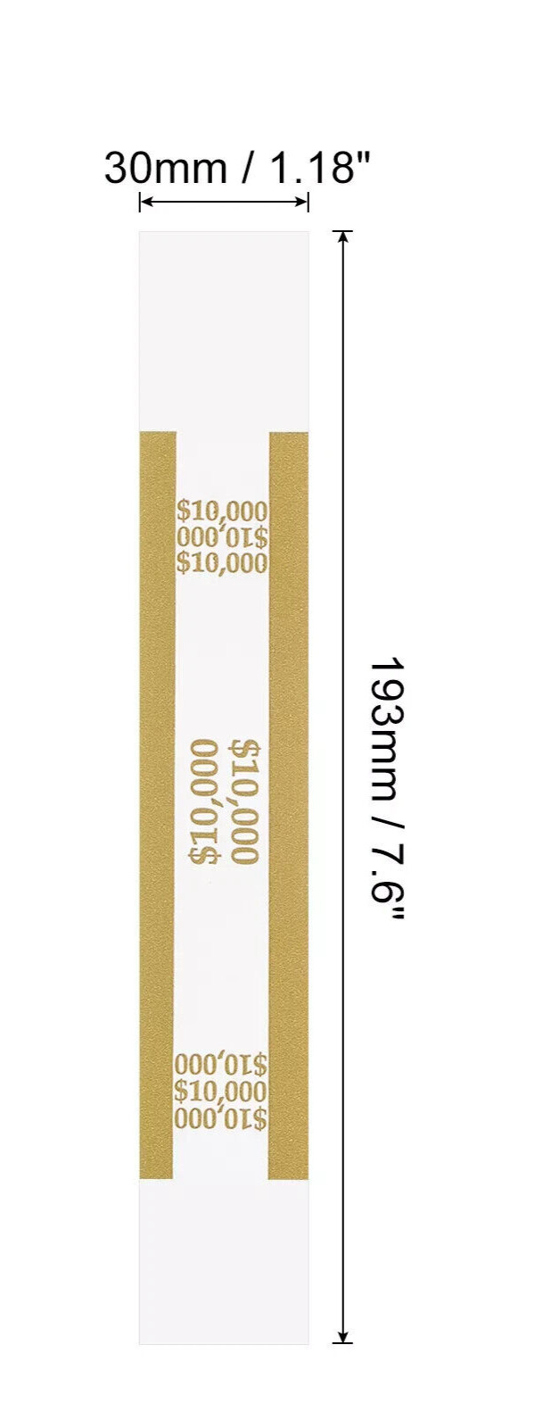 10 Self-Sealing Mustard Bill Straps Holds $10,000 Bill Wrappers Currency Bands