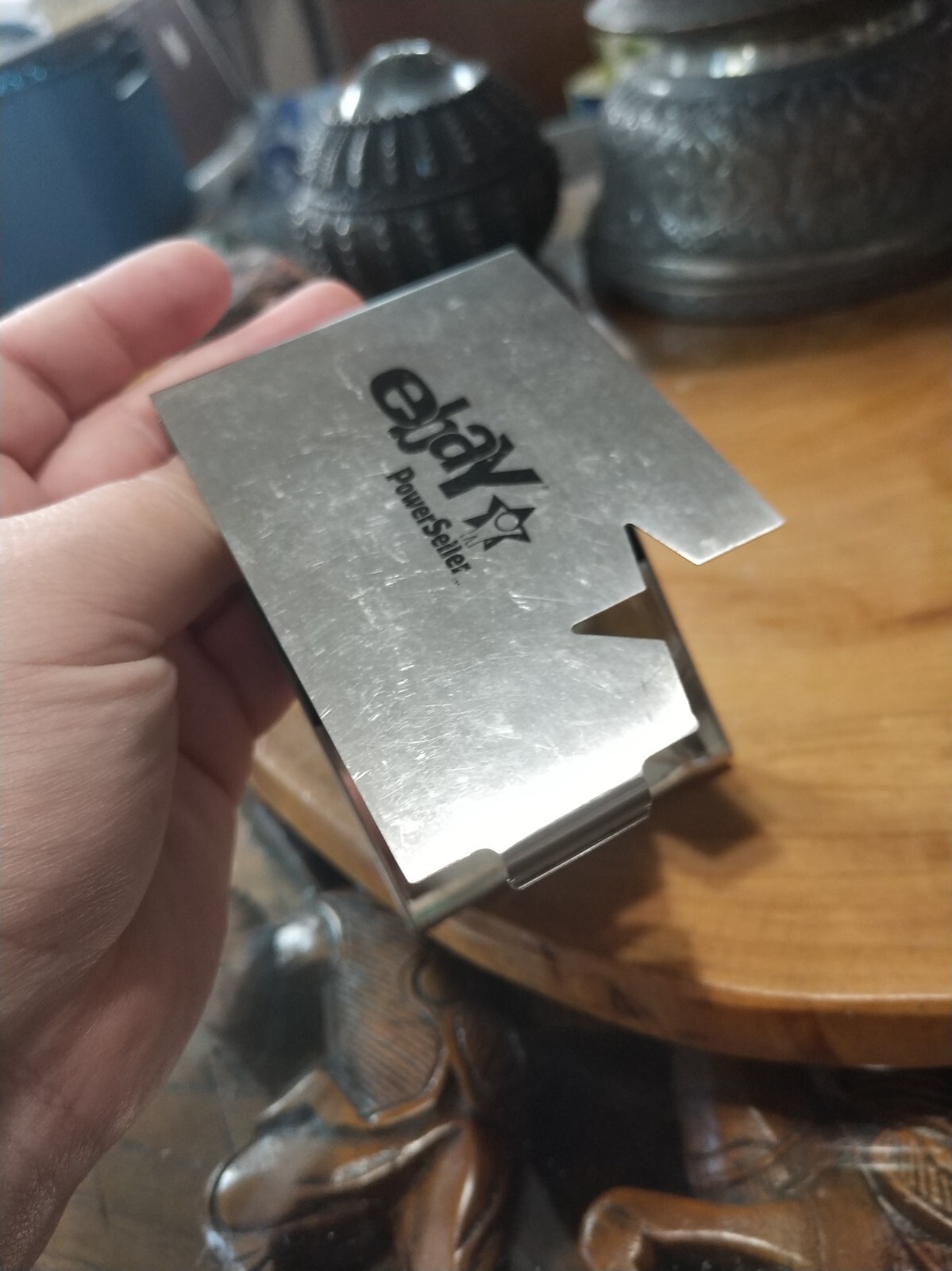 eBay power seller stainless steel business card holder