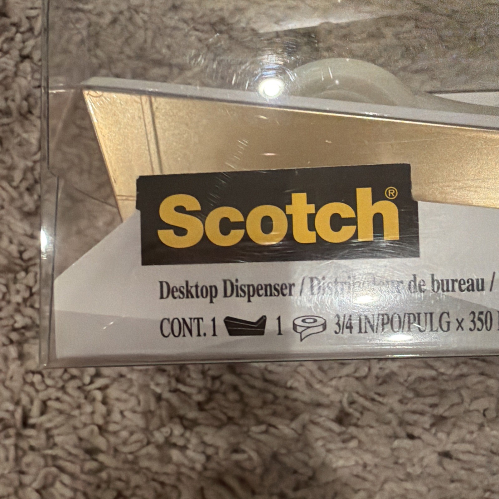 “New” Scotch 3M Gold White 3/4″ Tape Dispenser 1″ Core