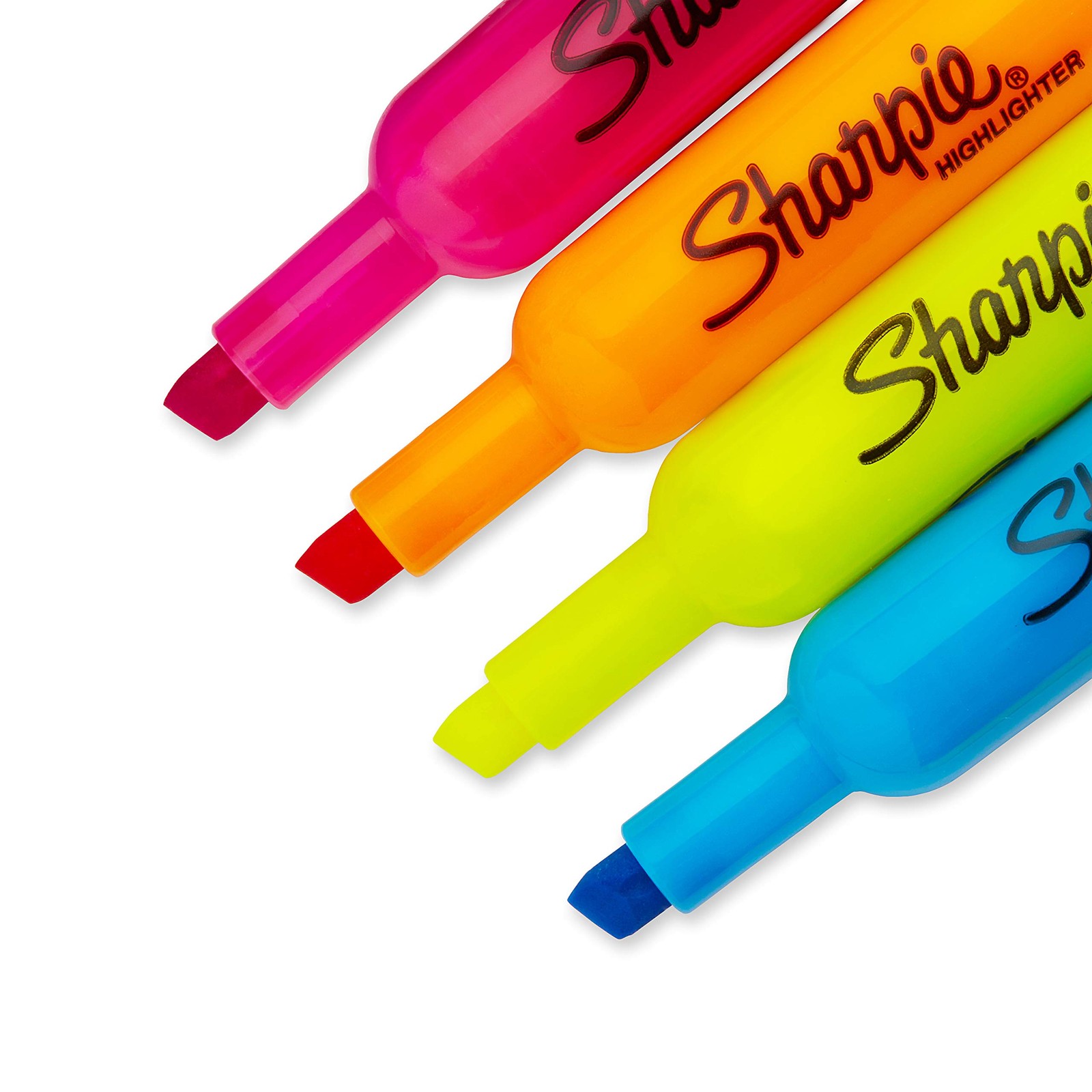Sharpie Accent Tank-Style 4 Count (Pack of 1), Pink+Orange+Yellow+Blue