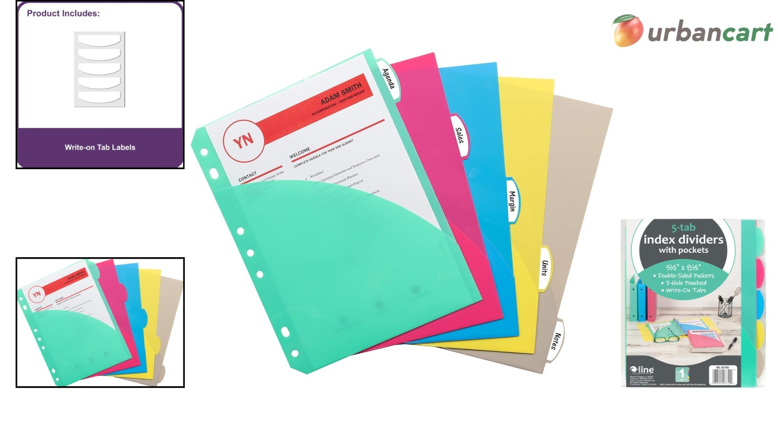 Compact Multi-Color Index Dividers with Pockets for Perfect Organization