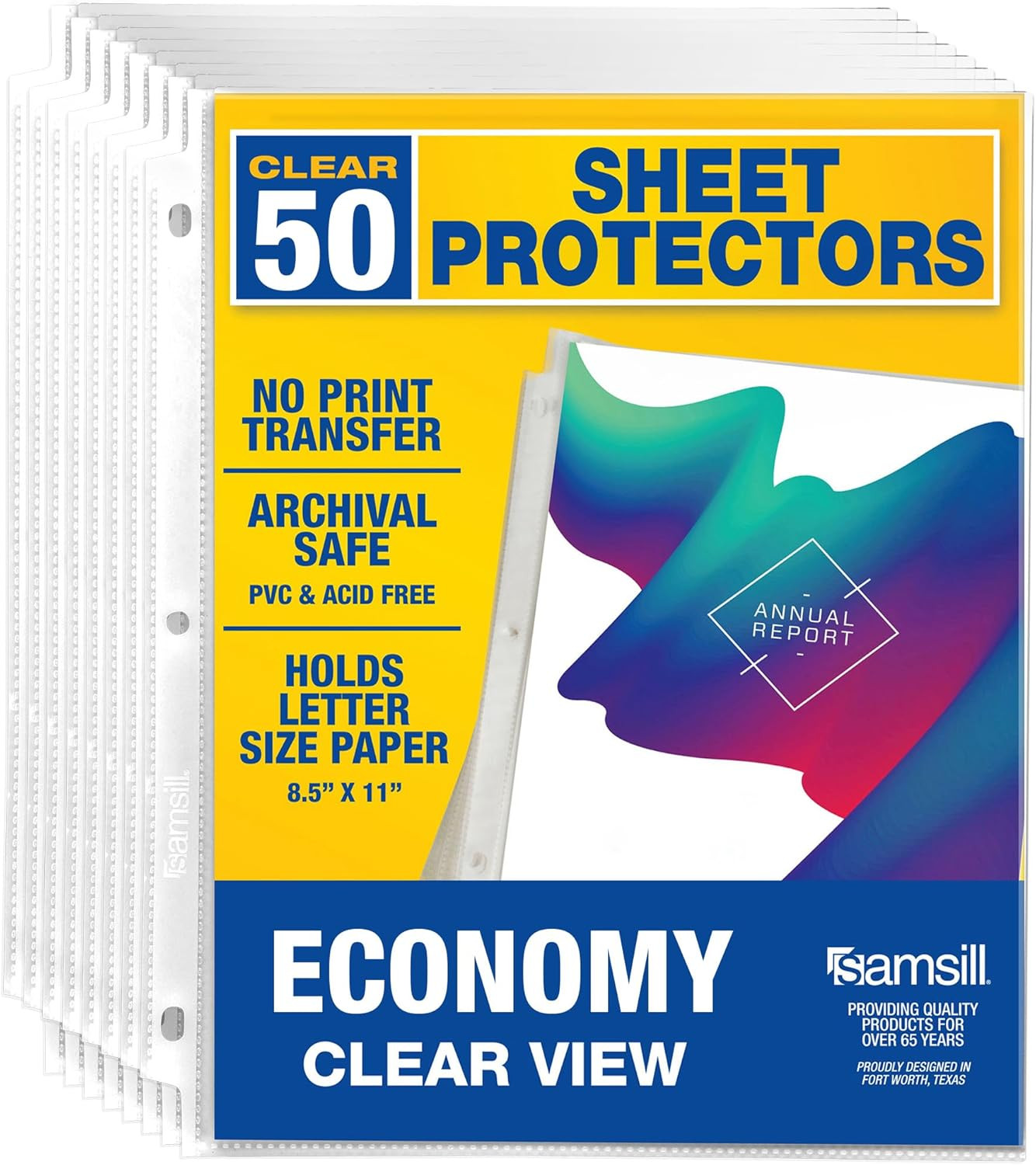 Plastic Sheet Protectors for 3 Ring Binder, Non-Glare Standard Weight,