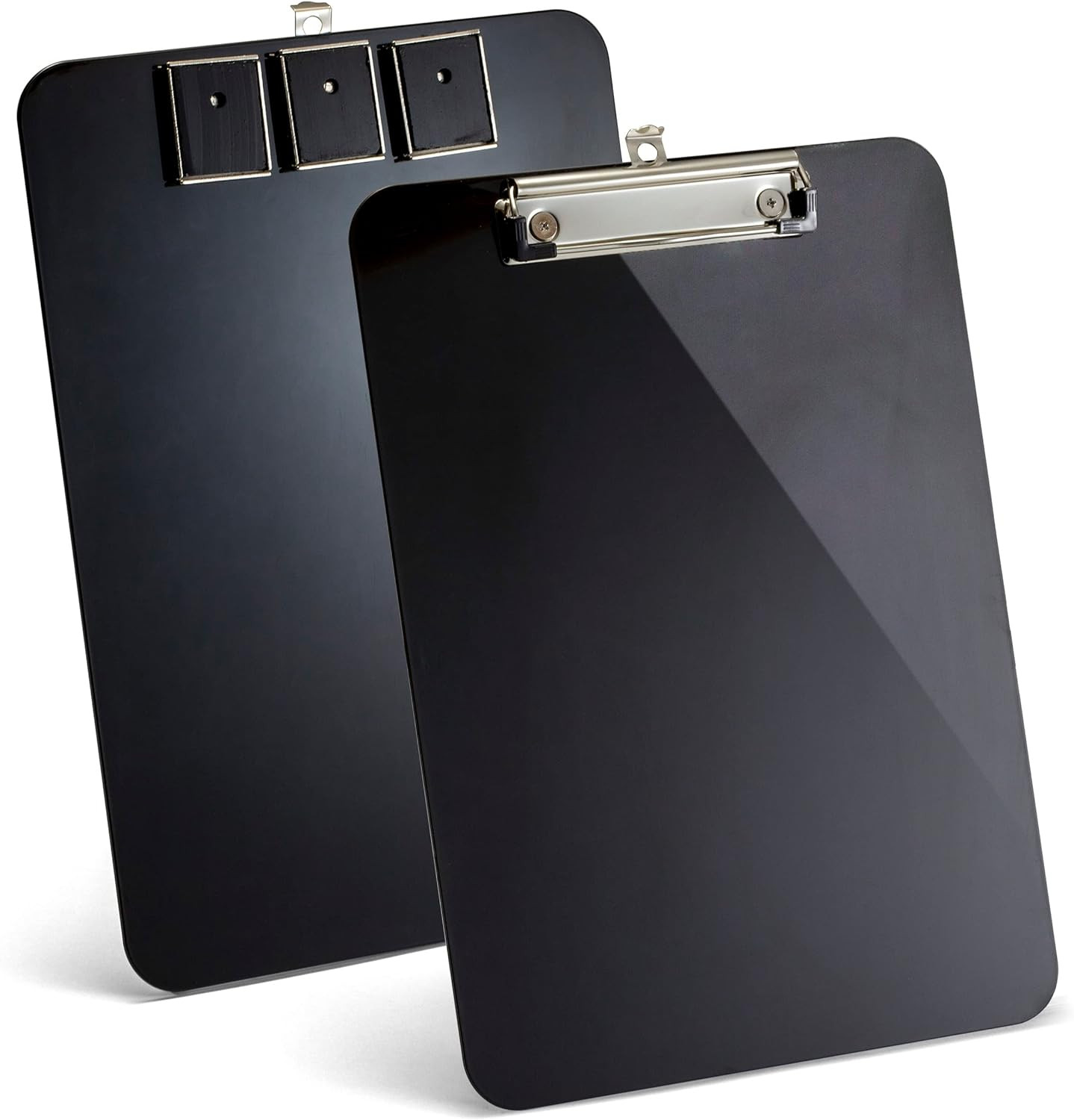 Magnetic Clipboard with Low Profile Clip, Black, Recycled Plastic (83215)