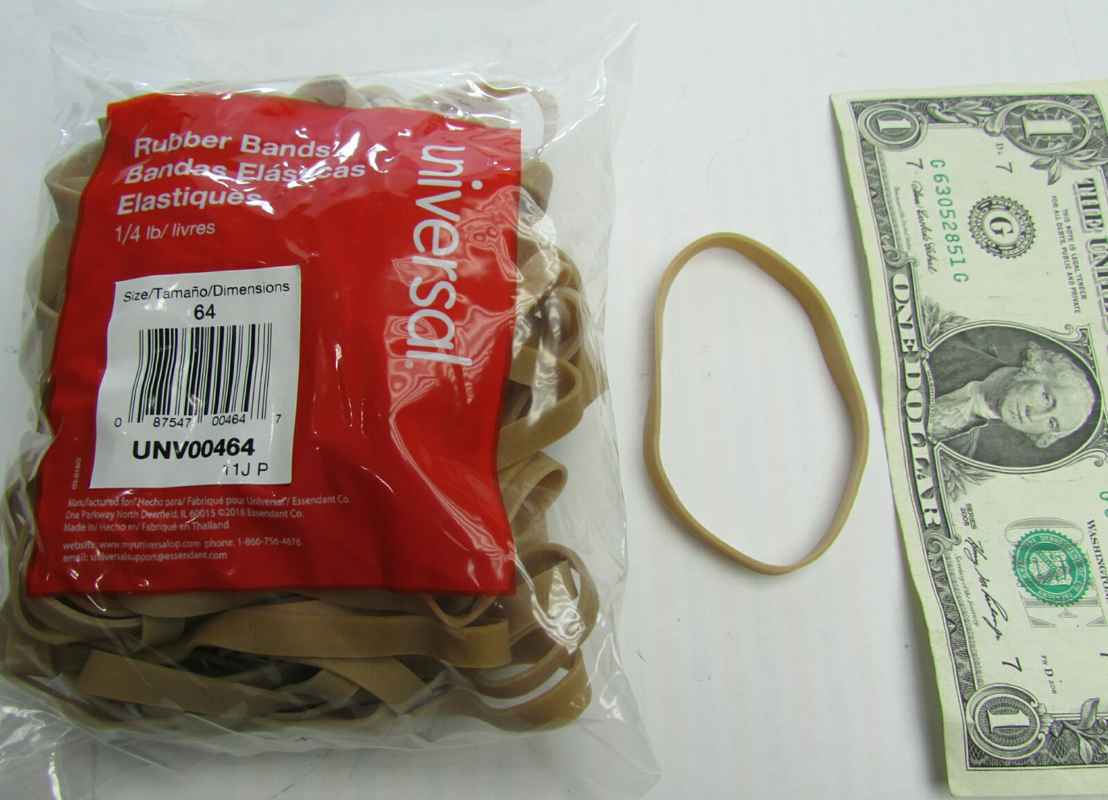 1/4 Pound Bags / 75 Pcs of Large Universal Rubber Bands 1/4″ x 3-1/2″ UNV00464