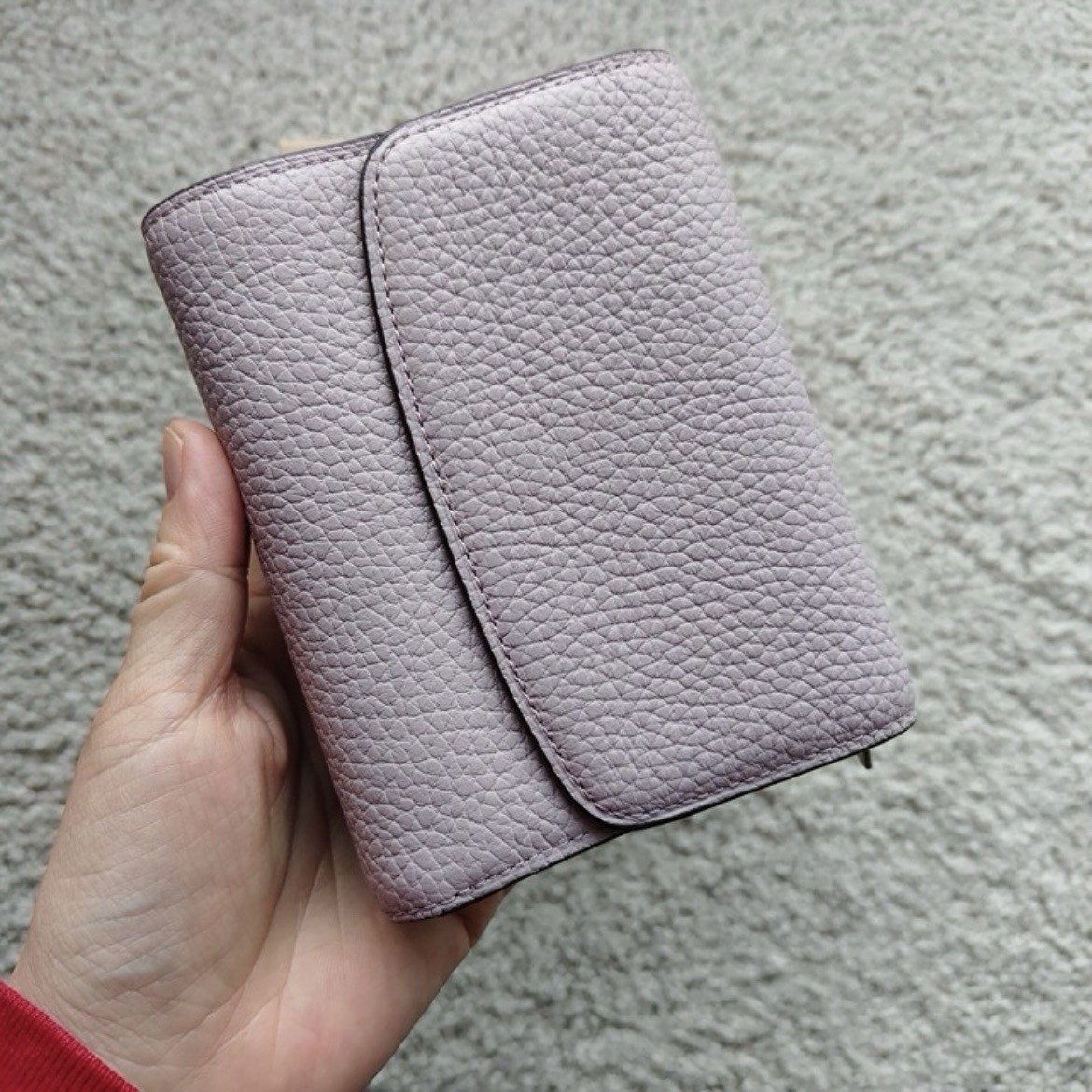 Brelio M5 Micro 5-Ring Leather Pocket Planner – Pastel Lavender / Cream w.box