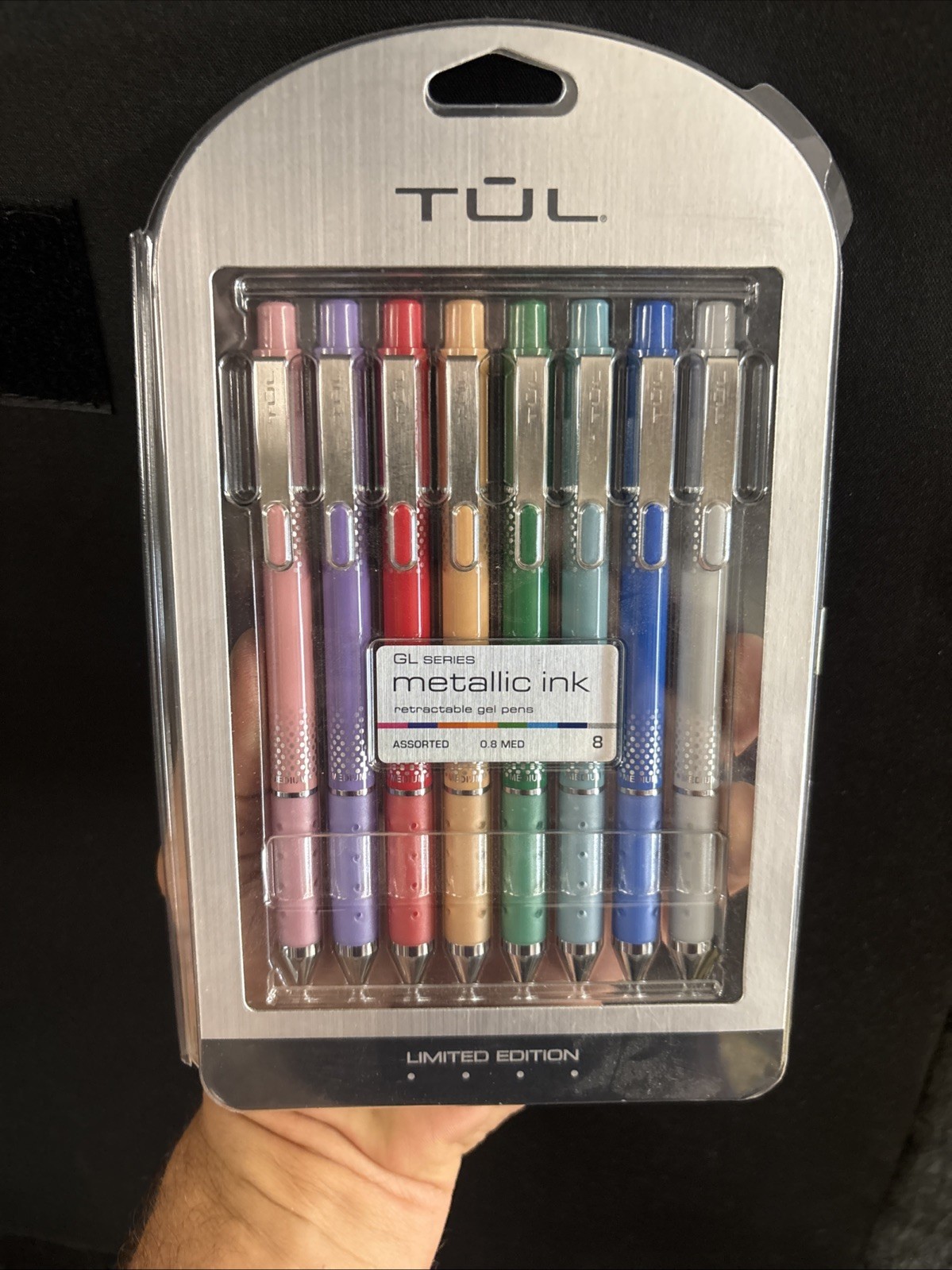 TUL Limited Edition Metallic Gel Pens Medium Point 0.8 mm Assorted Colors Pack 8