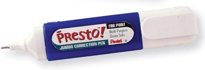 Pentel Presto Multi Purpose ZL31-W Presto Jumbo Correction Pen Fine Point NEW