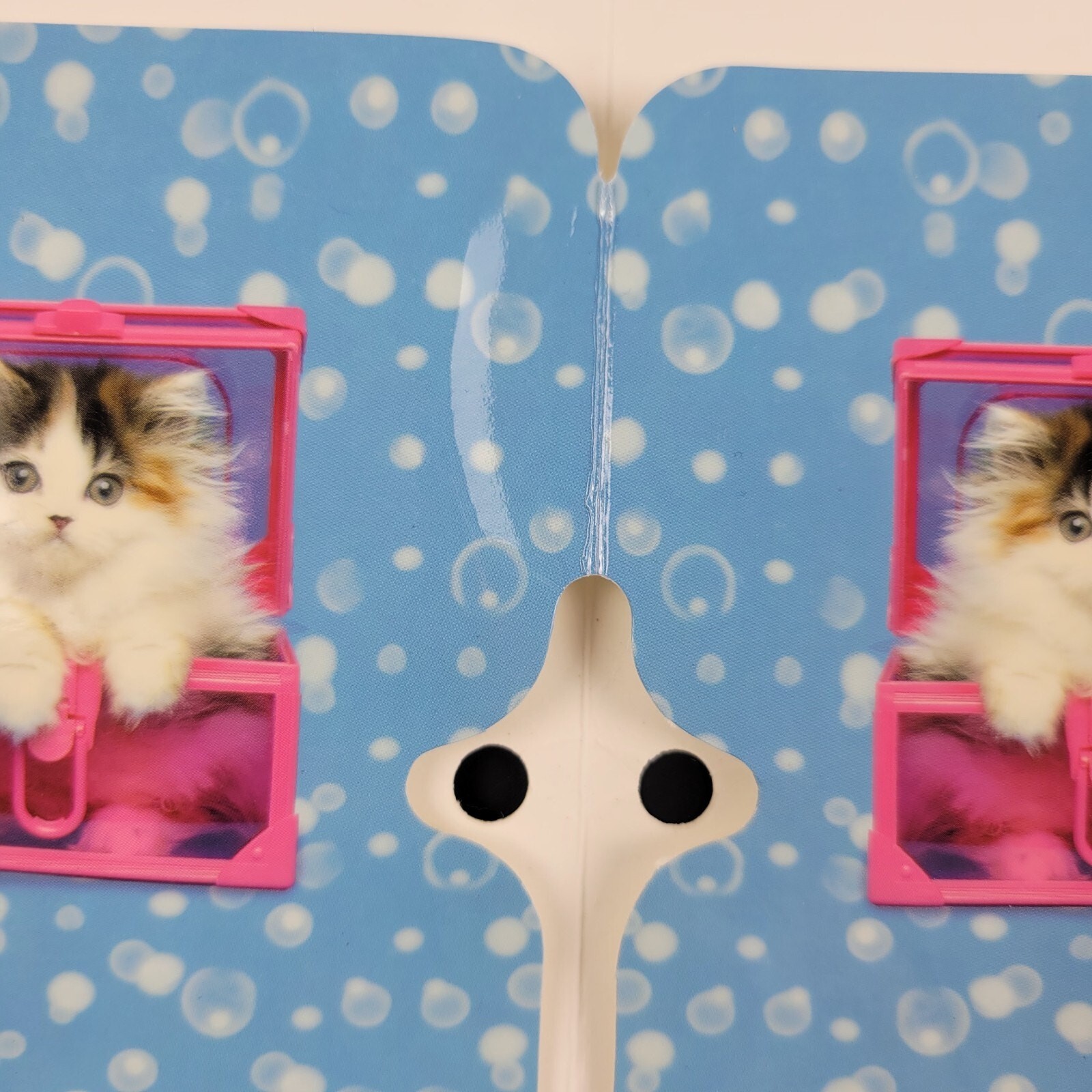 Vtg Pocket Folder Keith Kimberlin Kitty Cat Fluffy Kitten Pink Box 3 Ring 2004