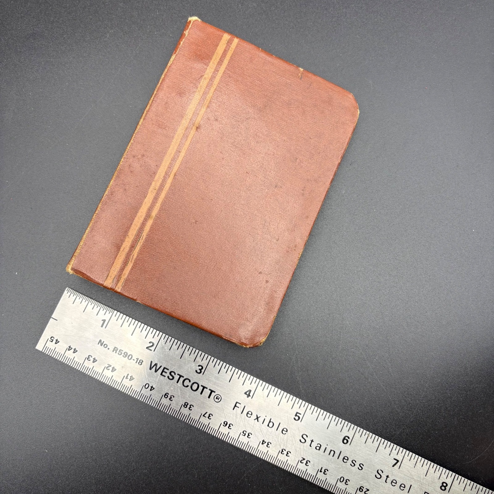 Antique Brown Mini 6 Ring Notebool Journal Vintage Binder