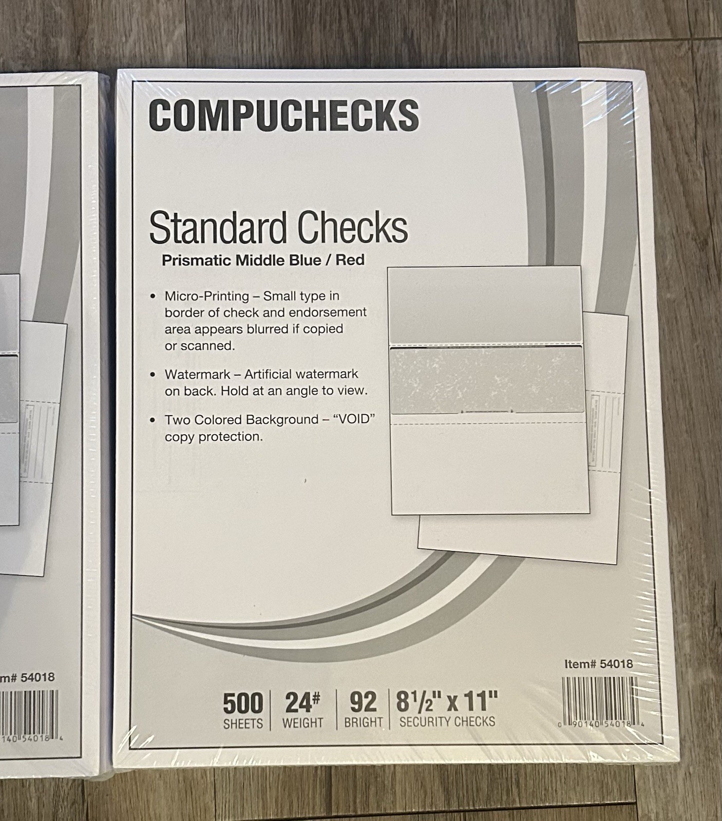1000ct Compuchecks Business Voucher Checks 8.5×11 Prismatic Blue/Red Item 54018