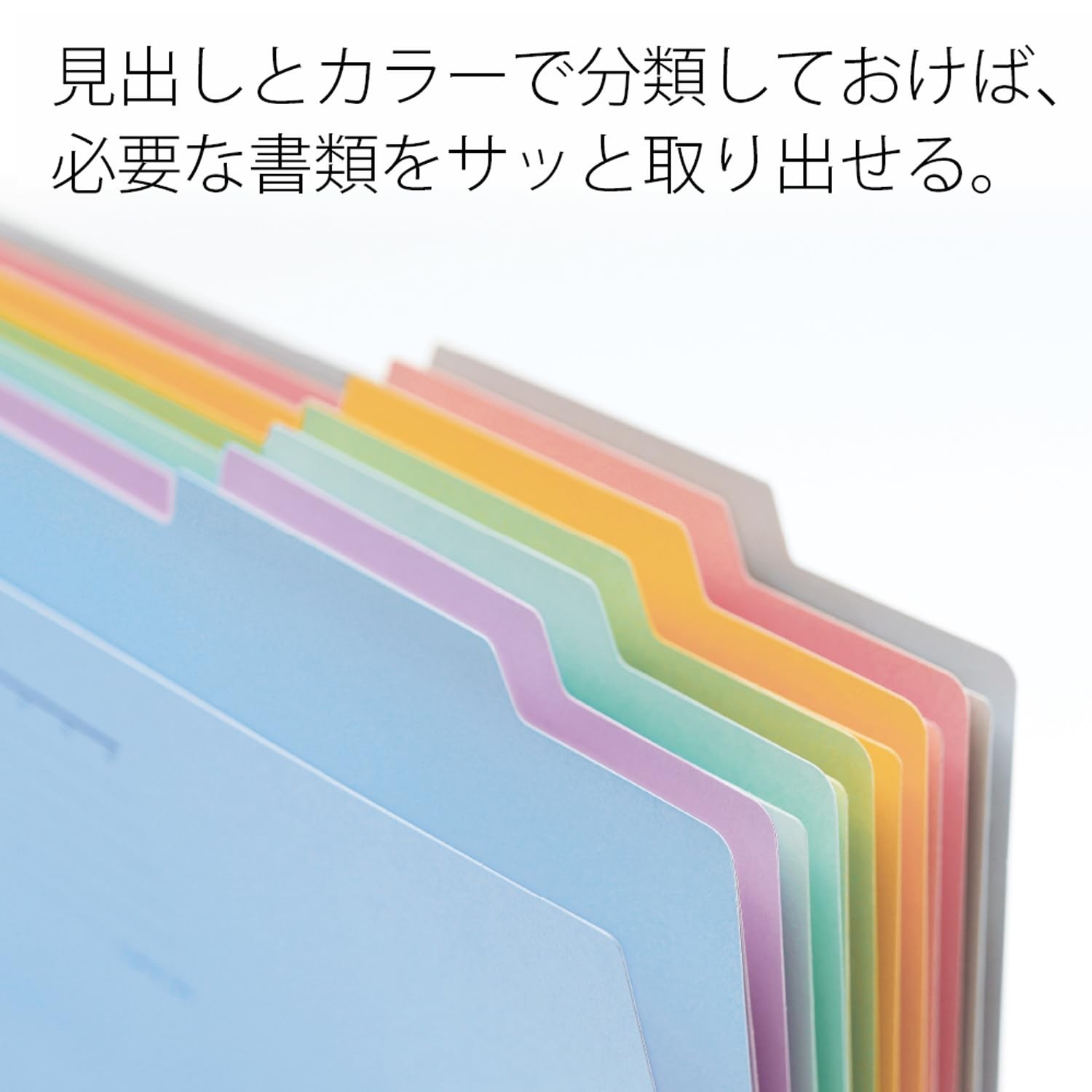 PLUS Individual Folders, Recycled Paper, A4-E, 5-Color Assortment, 5-Set (FL-061