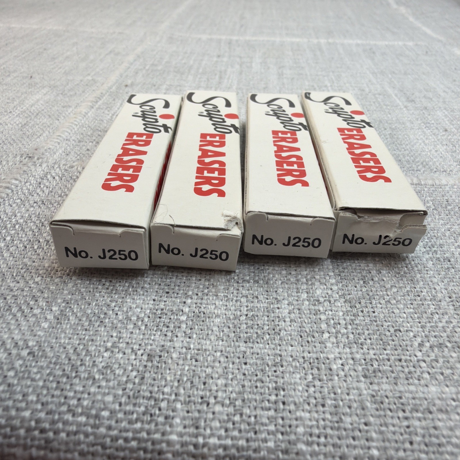 Scripto Erasers FOUR BOXES – Pack of 4 No. J250 New Old Stock 16 total