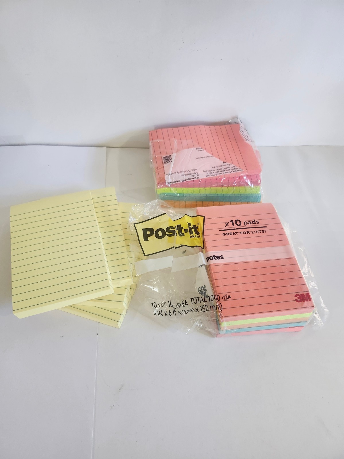 Post-it Notes Pads in Multi-Color Note Ruled, 4×6″, 100 Sheet/Pad, 14 Pads/PK