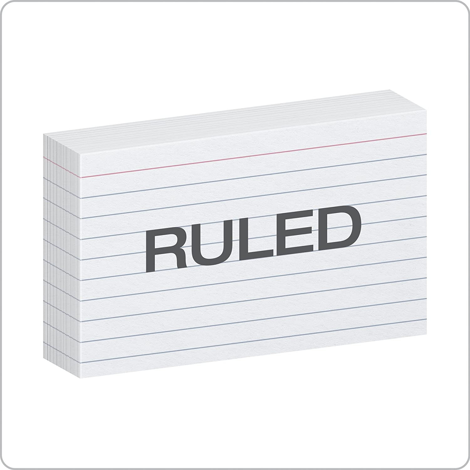 Heavyweight Ruled Index Cards, 3″ x 5″, White, 100 Per Pack (63500)