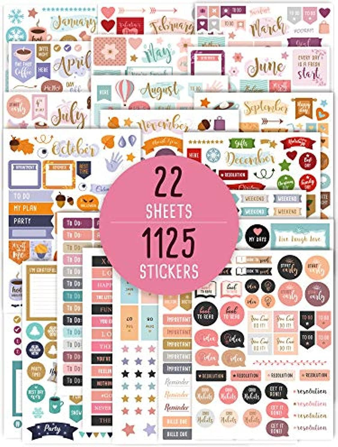 Aesthetic Monthly Planner Stickers – 1100+ Beautiful Design m Sheets