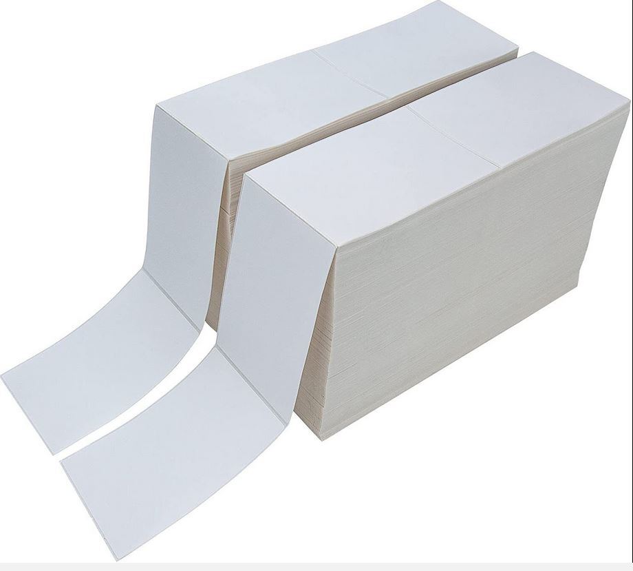 6000 LABELS 4×6 Direct Thermal Fanfold Shipping Labels ZEBRA UPS & more 3000 x 2