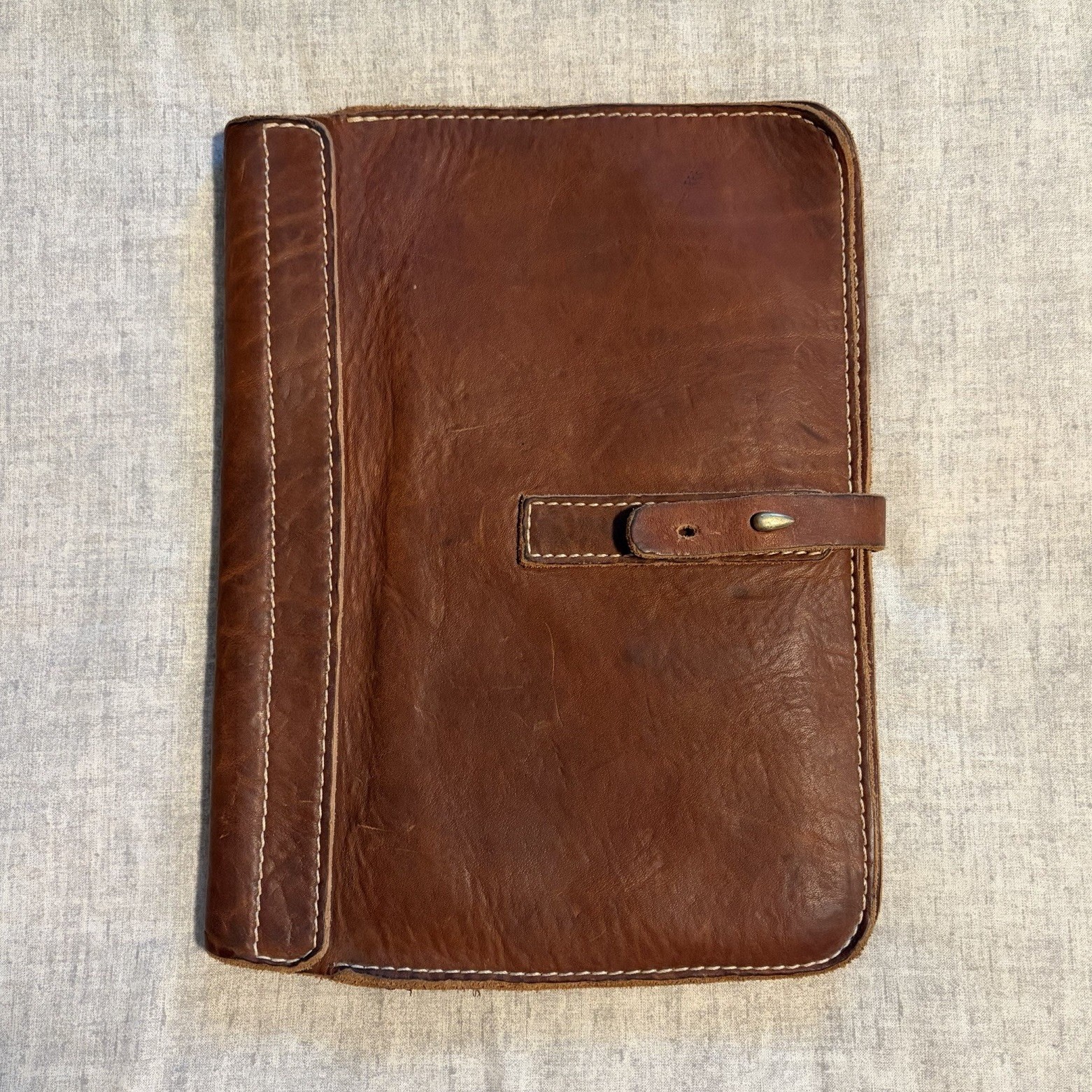 Coronado Stone Washed Horween Leather Portfolio Organizer California 13”x 9.5”