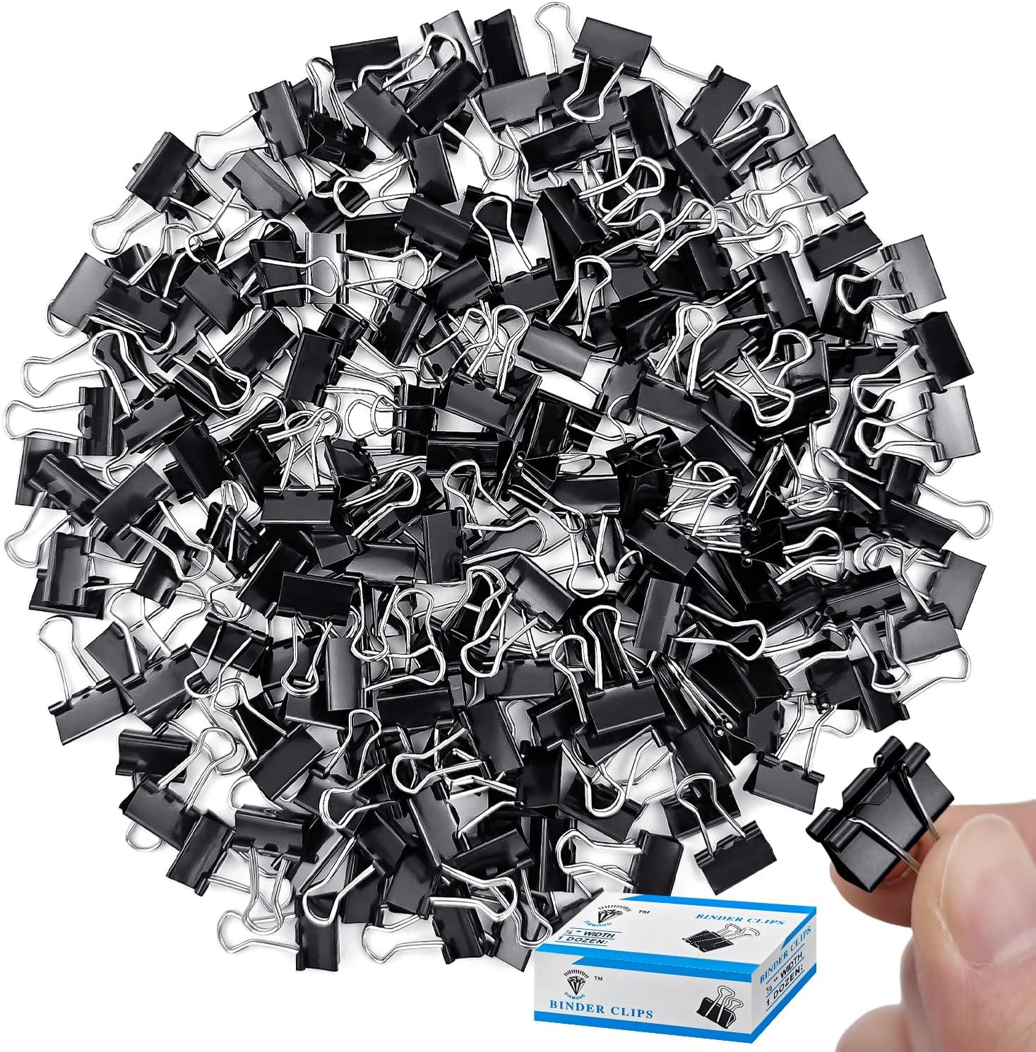 240 Pack Mini Binder Clips, Black Binder Clips, Small Paper Clips 15Mm 5/8 Inch.
