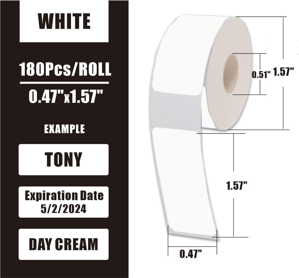 D30 Label Tape, 540 Labels 12x40mm White Thermal Label Paper for Phomemo D30 …