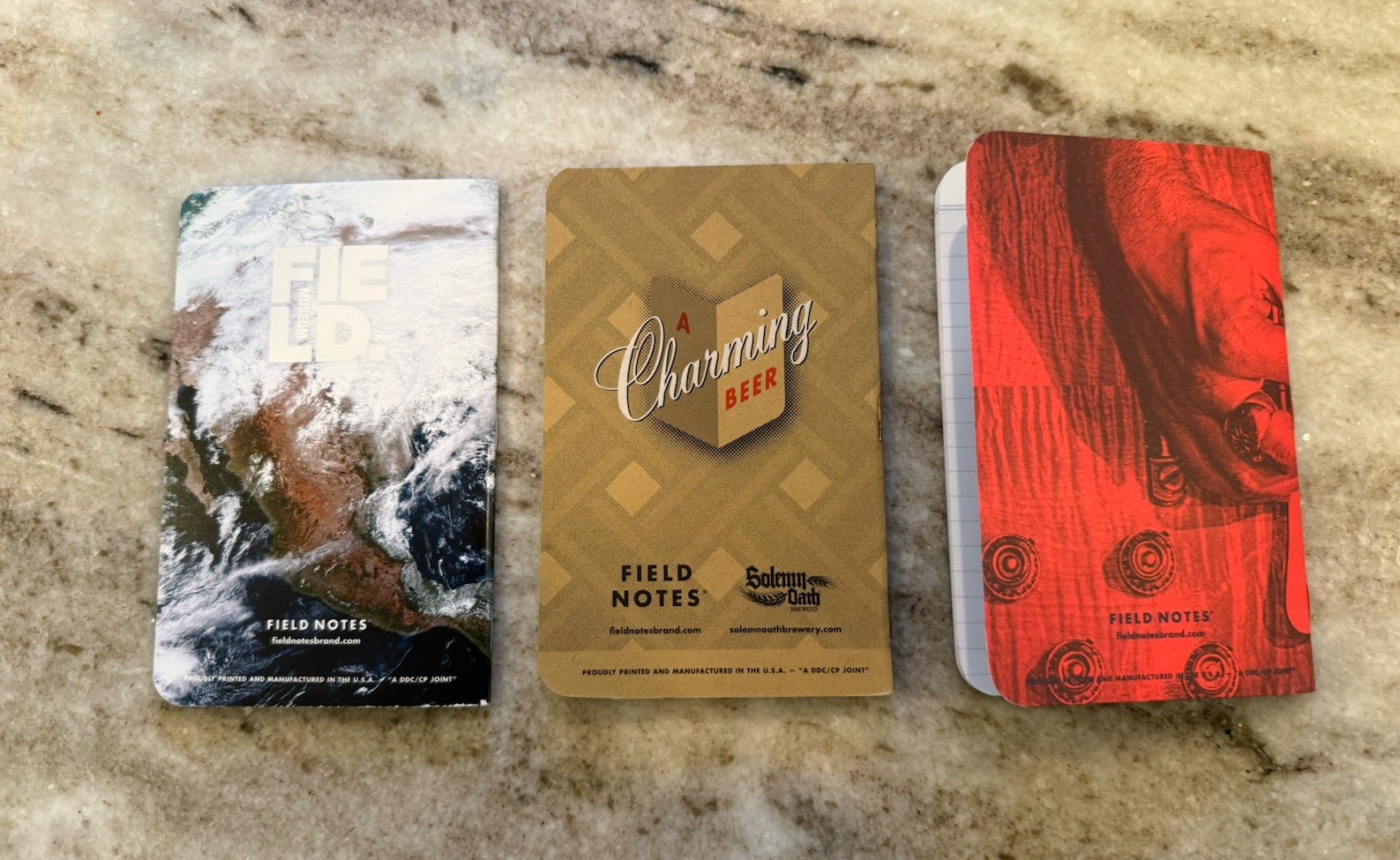 Field Notes Lot of 3 Memo Books Field Museum A Charming Beer Jason Isbell NEW