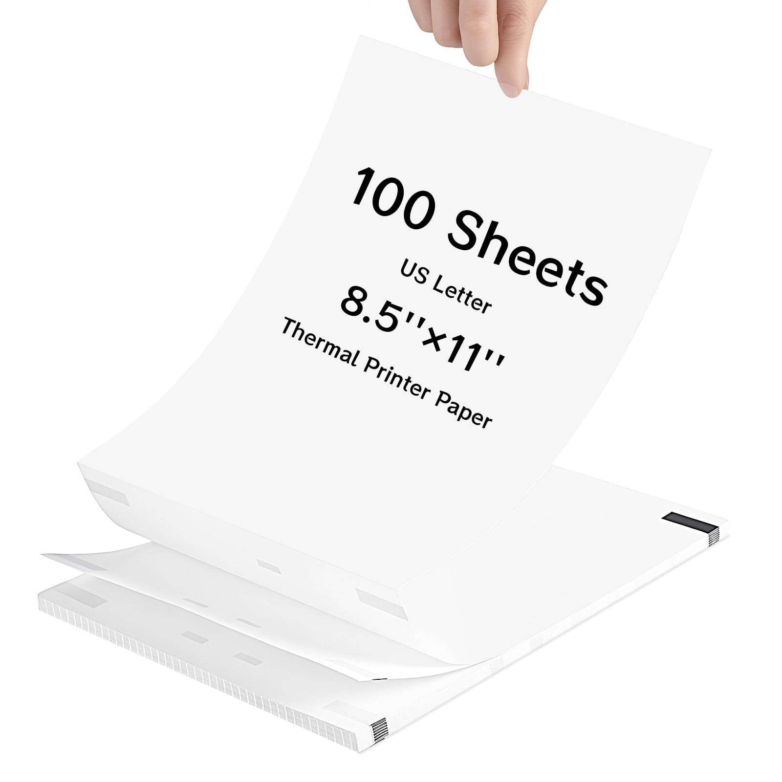 Thermal Printer Paper 8.5 x 11 Inch, 100 Sheets US Letter Size Continuous Fol…