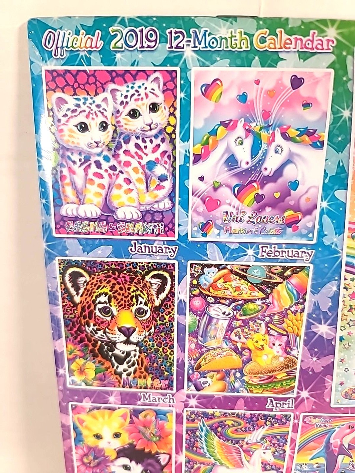NEW Sealed Lisa Frank New 2019 Calendar 12 Month Wall Hanging Year