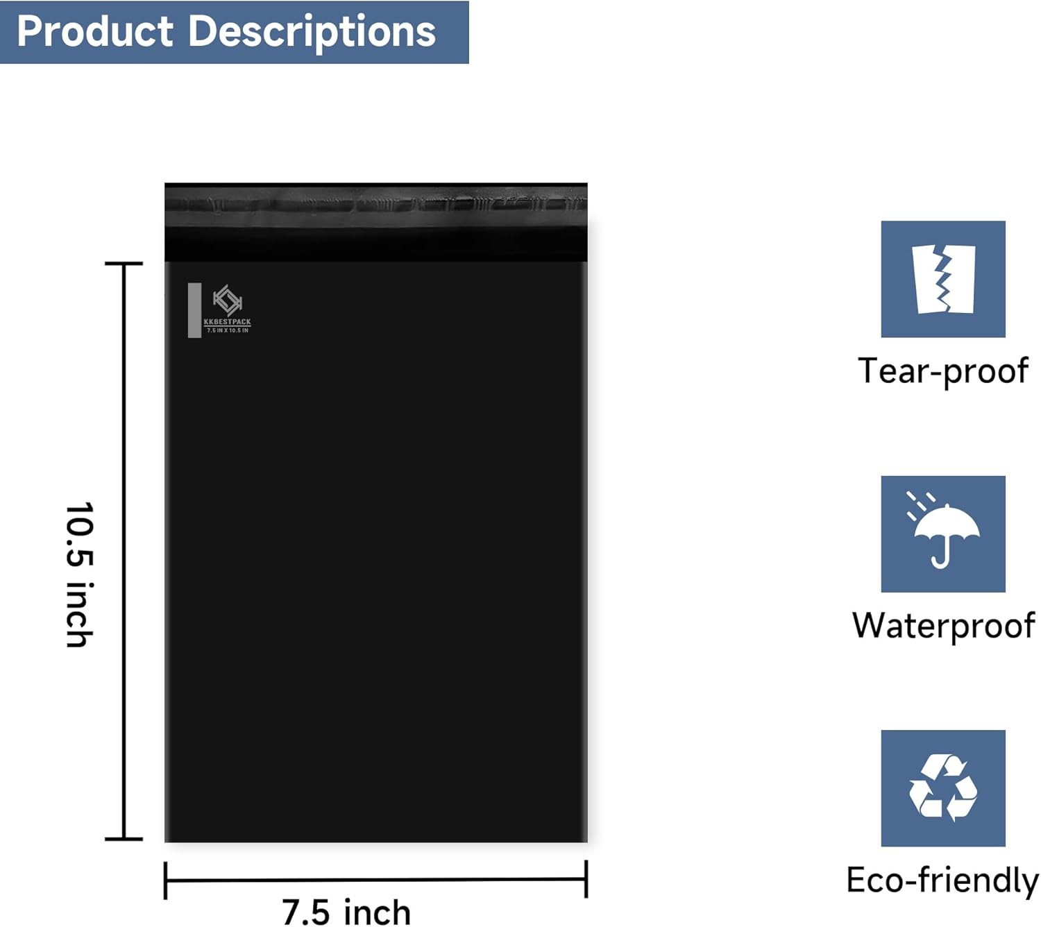 100 Large Poly Mailers 10×13 Shipping Bags for Small Business–Self Sealing Pack